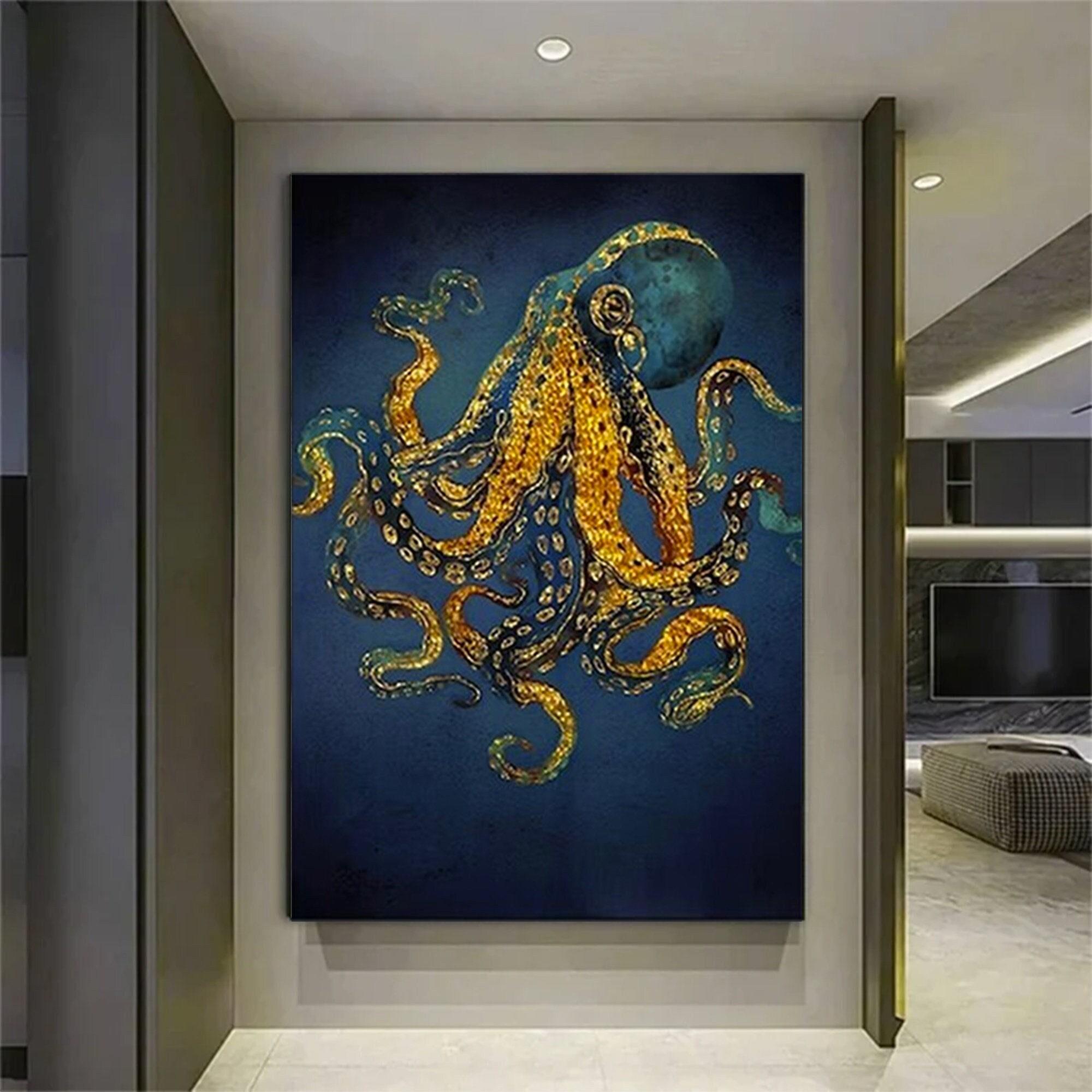 Ahtapot Duvar Sanatı; Soyut Kanvas; Deniz Sanatı