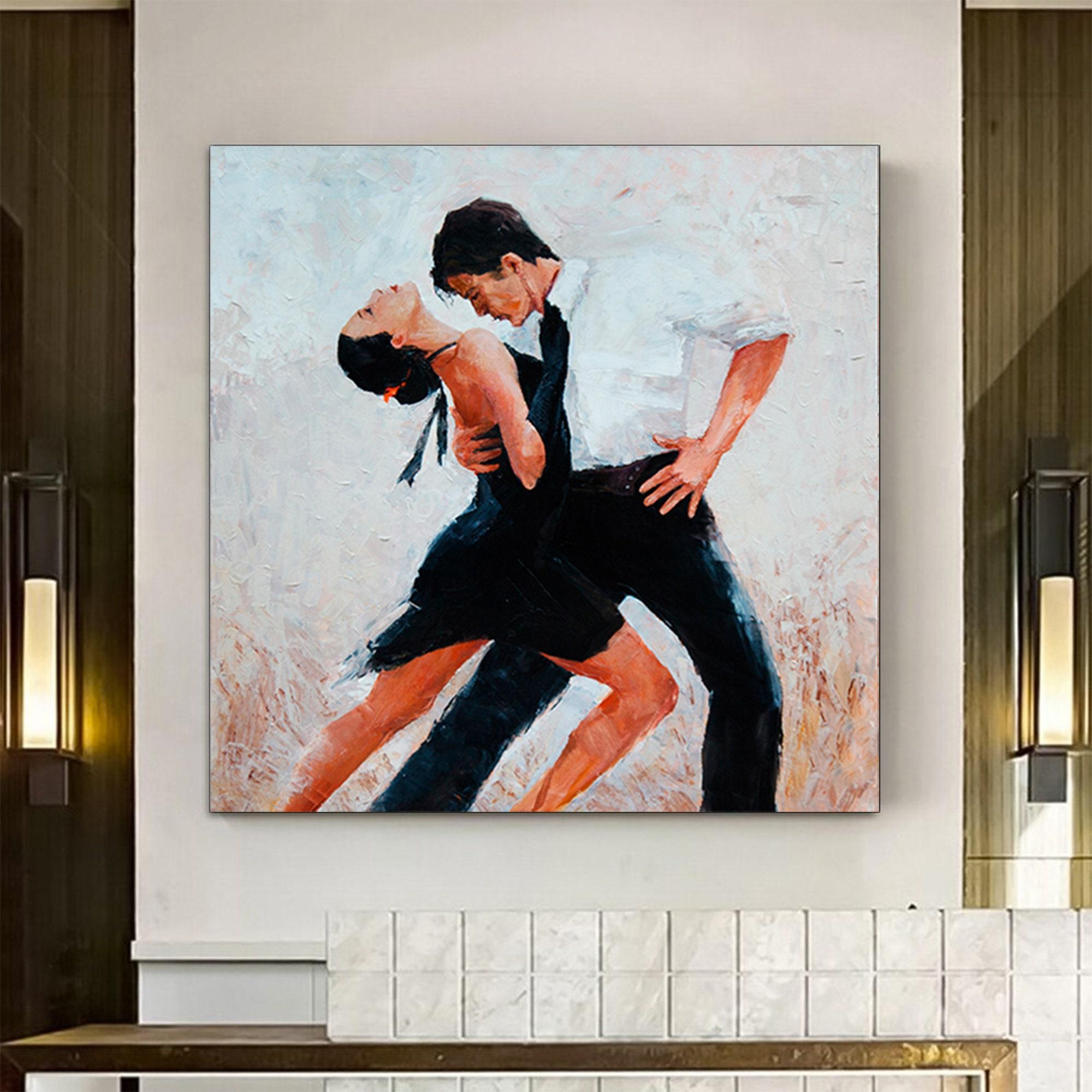 Kanvas Ev Dekoru; Büyük Kanvas; Dans Eden Çift Tablosu; Müzik Odası Sanatı; Tango Çift Kanvas Tablosu; Çerçeveli Asmaya Hazır
