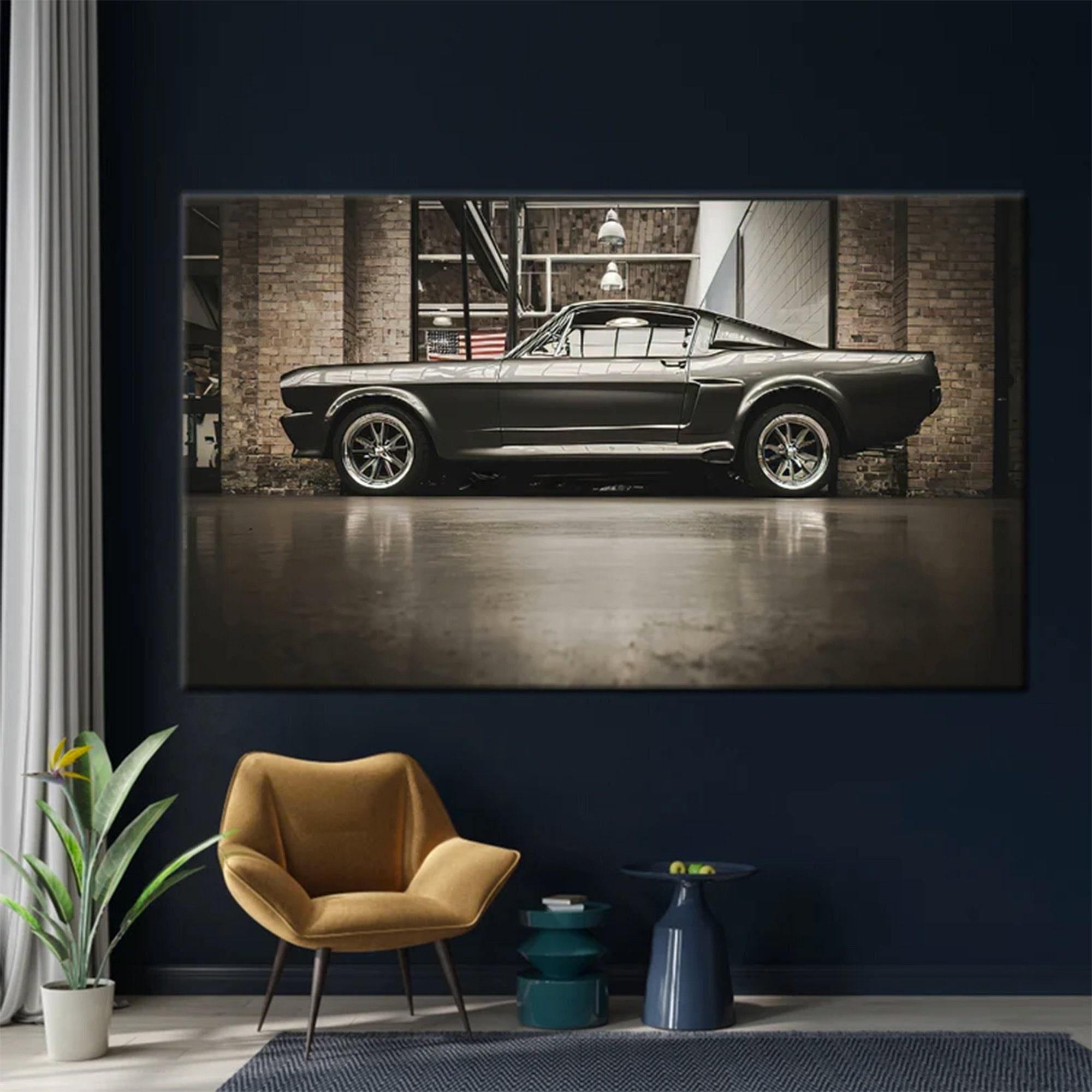 Nostaljik Araba Sanatı Tuvali, Araba Duvar Sanatı, Amerikan Araba Duvar Sanatı, Motivasyonel Tuval, Ford Mustang Tuval Sanatı, Amerikan Mustang Araba Duvar Sanatı,