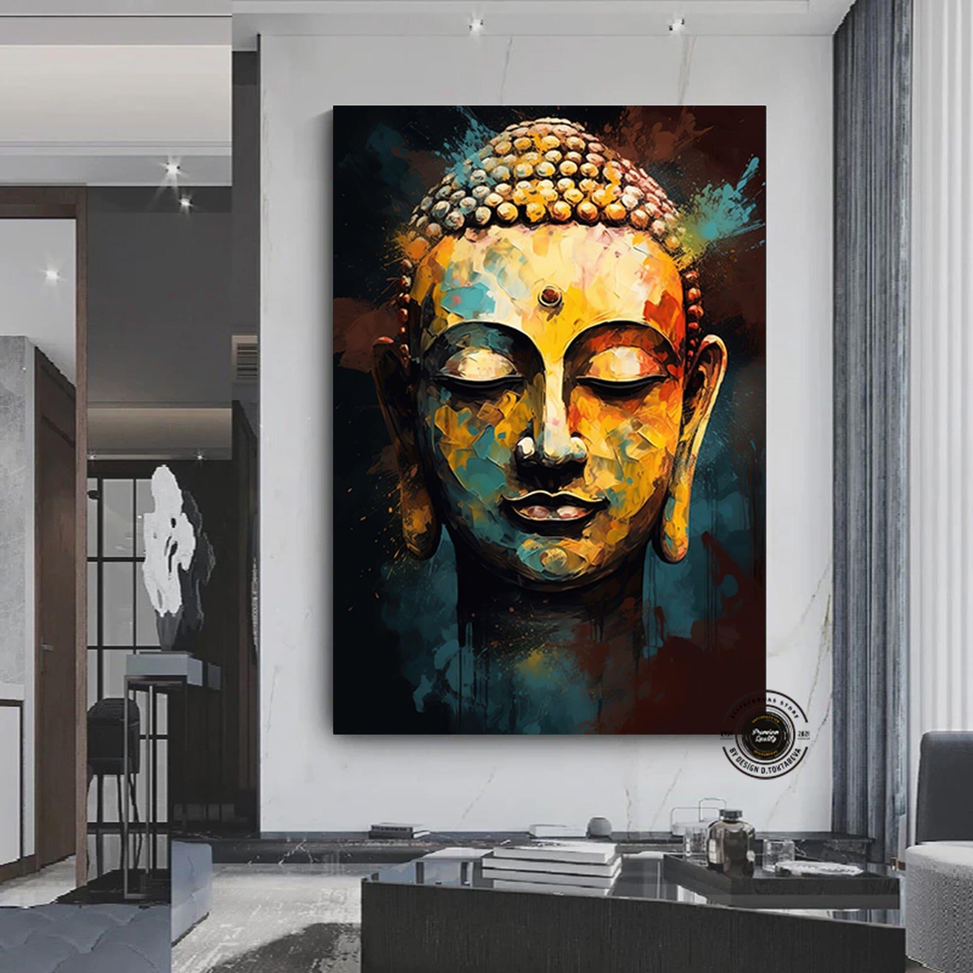 Buda Kanvas Tablosu, Yoga Sanatı, Meditasyon Baskısı, Buda Duvar Manzarası, Budist Duvar Dekoru, Lotus Yoga Tablosu, Ev Hediyesi