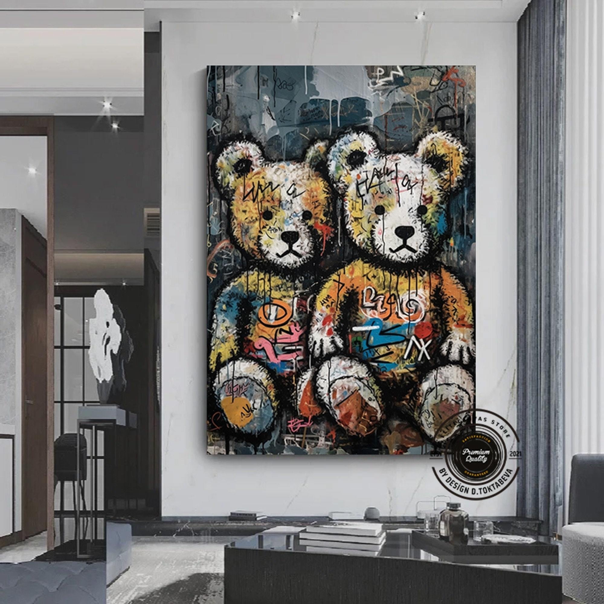 Teddy Ayı Duvar Sanatı; Teddy Ayı Graffiti Sanatı; Teddy Ayı Sokak Sanatı; Graffiti Duvar Sanatı; Sokak Duvar Sanatı