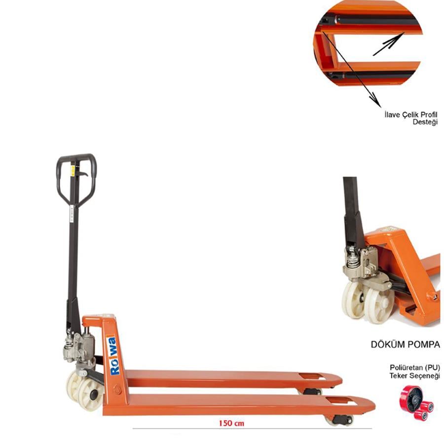 Rolwal 2 Ton 150 cm Döküm Pompa Manuel Transpalet FP-TR-SYPIIK-20-150