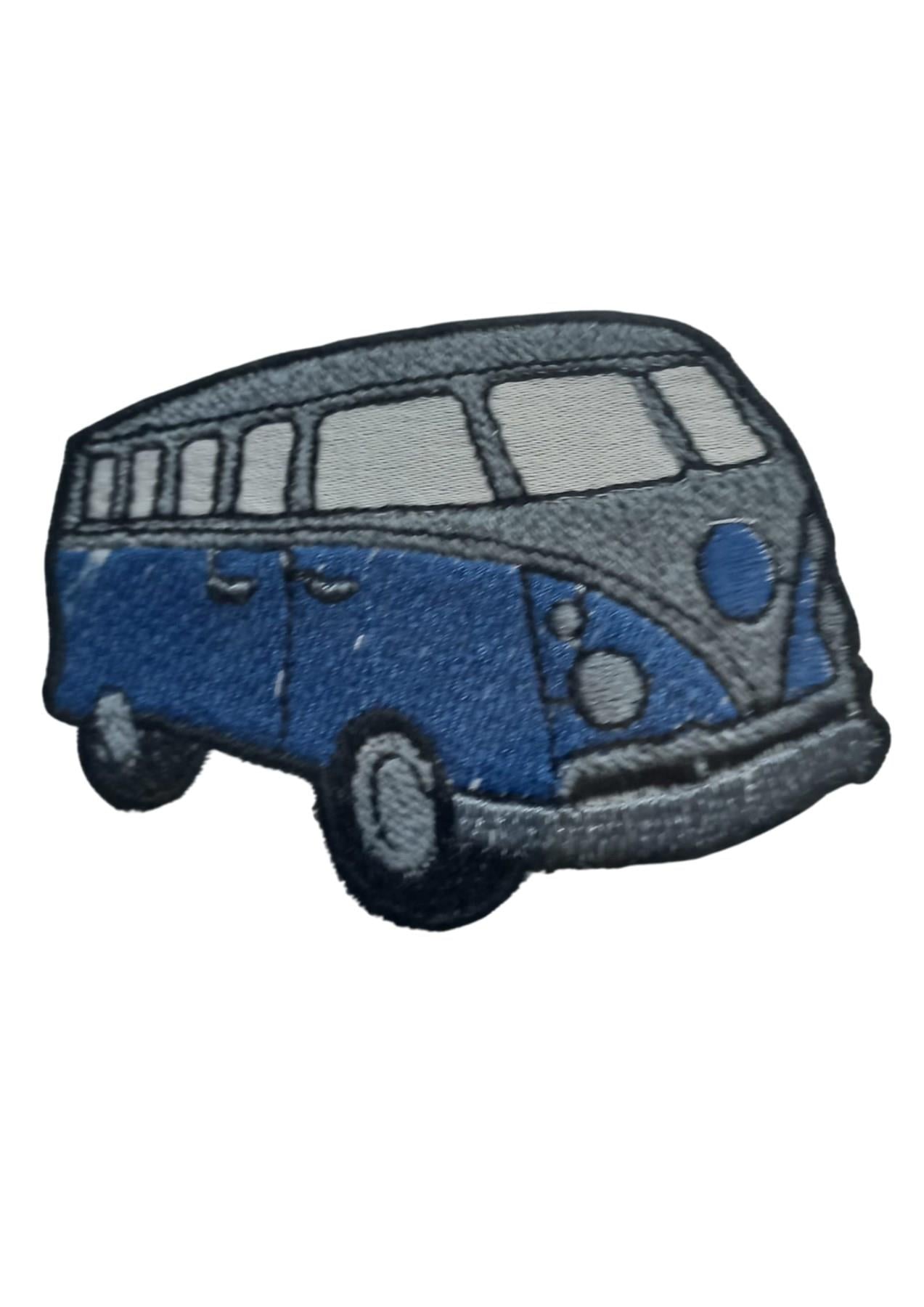 Aplike Ütü İle Yapışan Otobüs Mavi - Gri Arma 4x2 cm