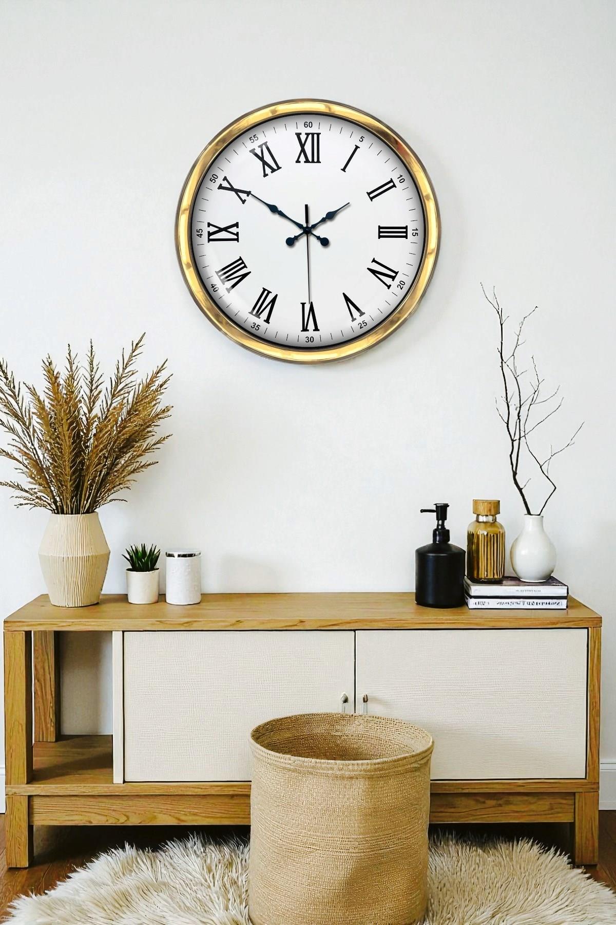 Zentime 40 Cm Gold Lüks Duvar Saati