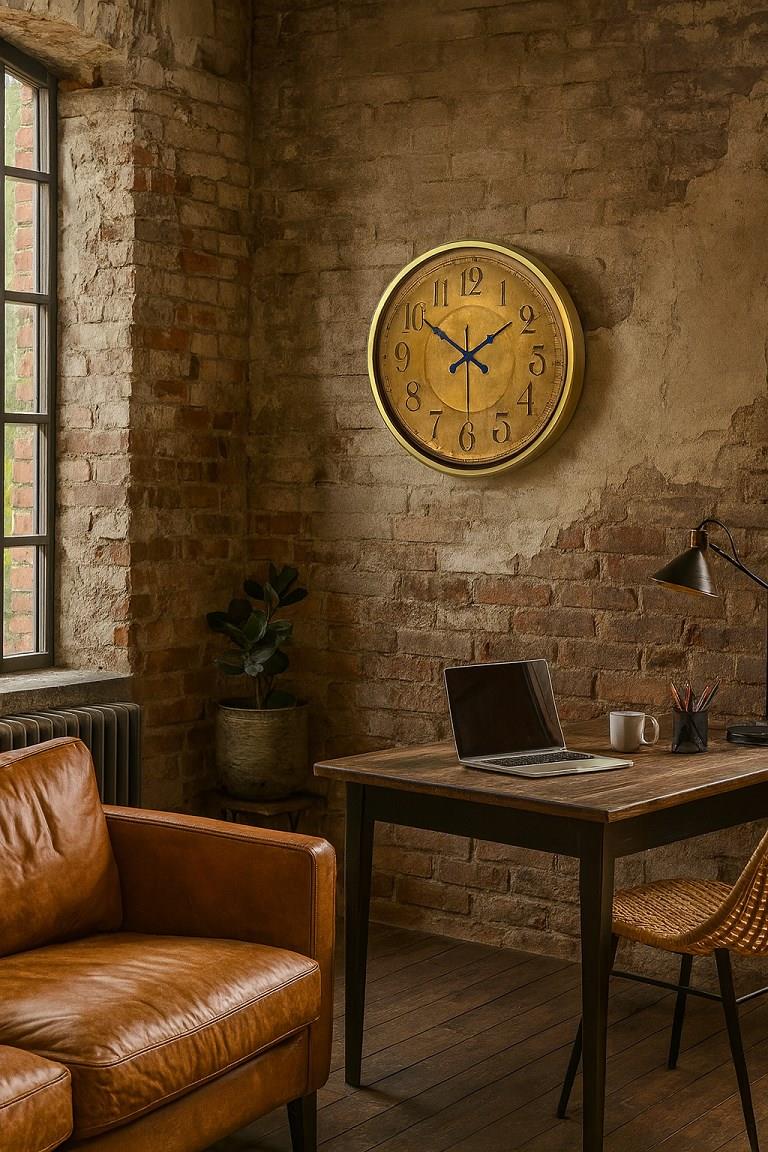 Zentime Bronz Nostalji 52 Cm Metal Eskitme Duvar Saati