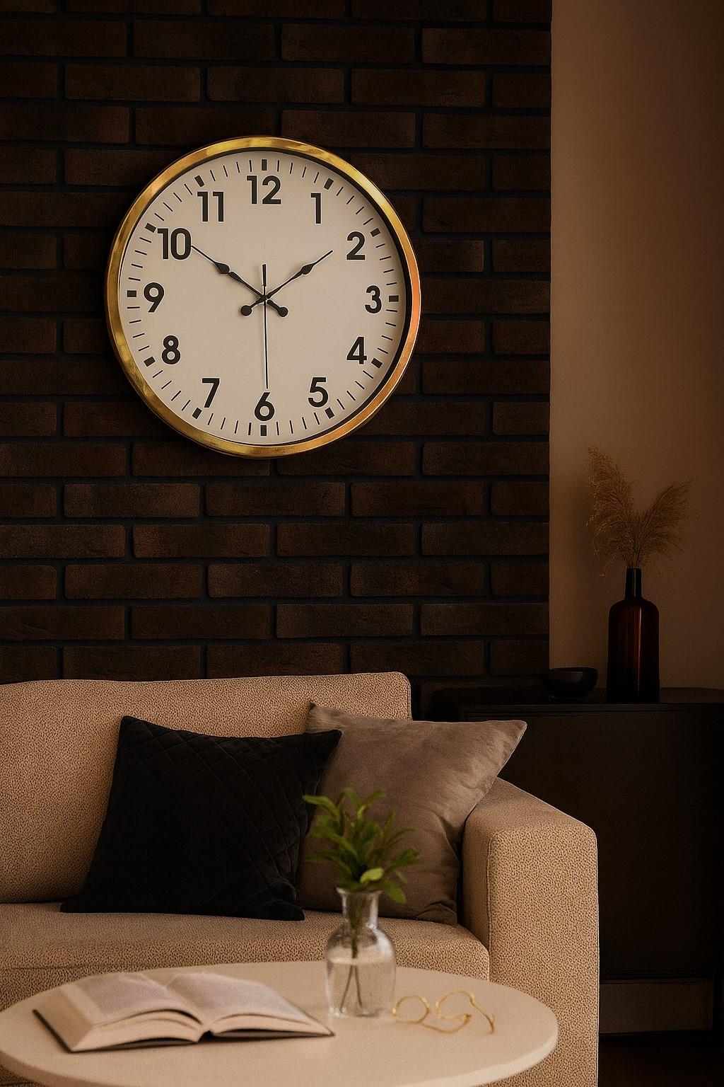 Zentime Gold Standart 52 Cm Metal Zarif Duvar Saati