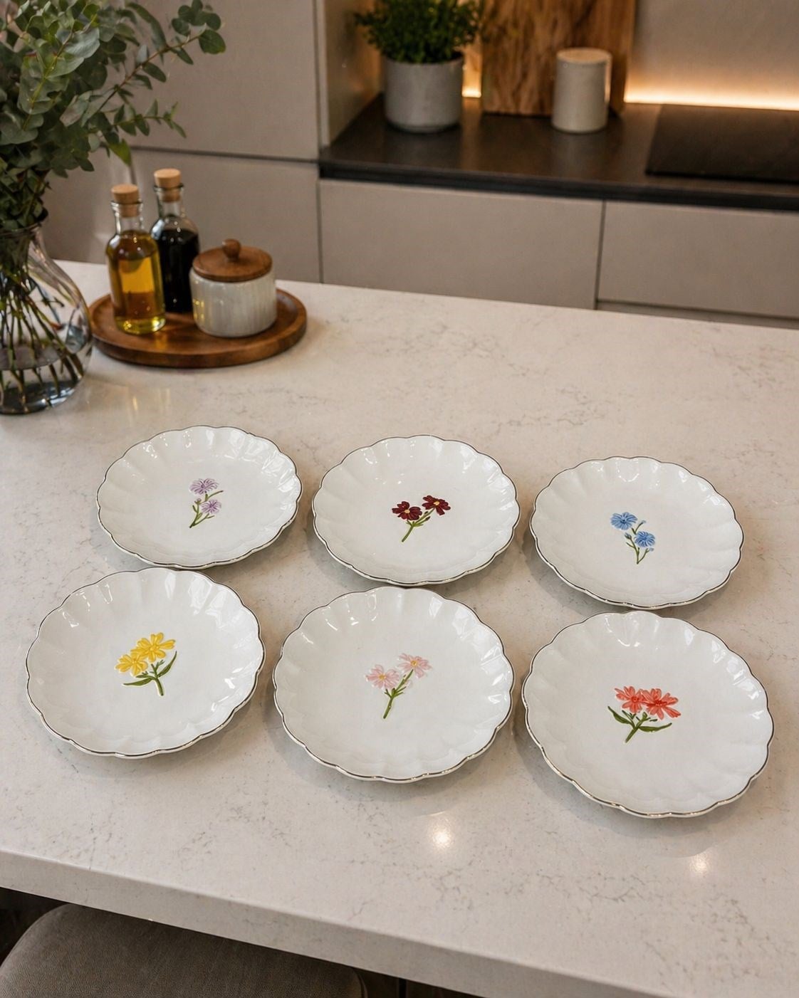 ROYAL CHARME FLORİA PORSELEN PASTA TABAĞI SETİ