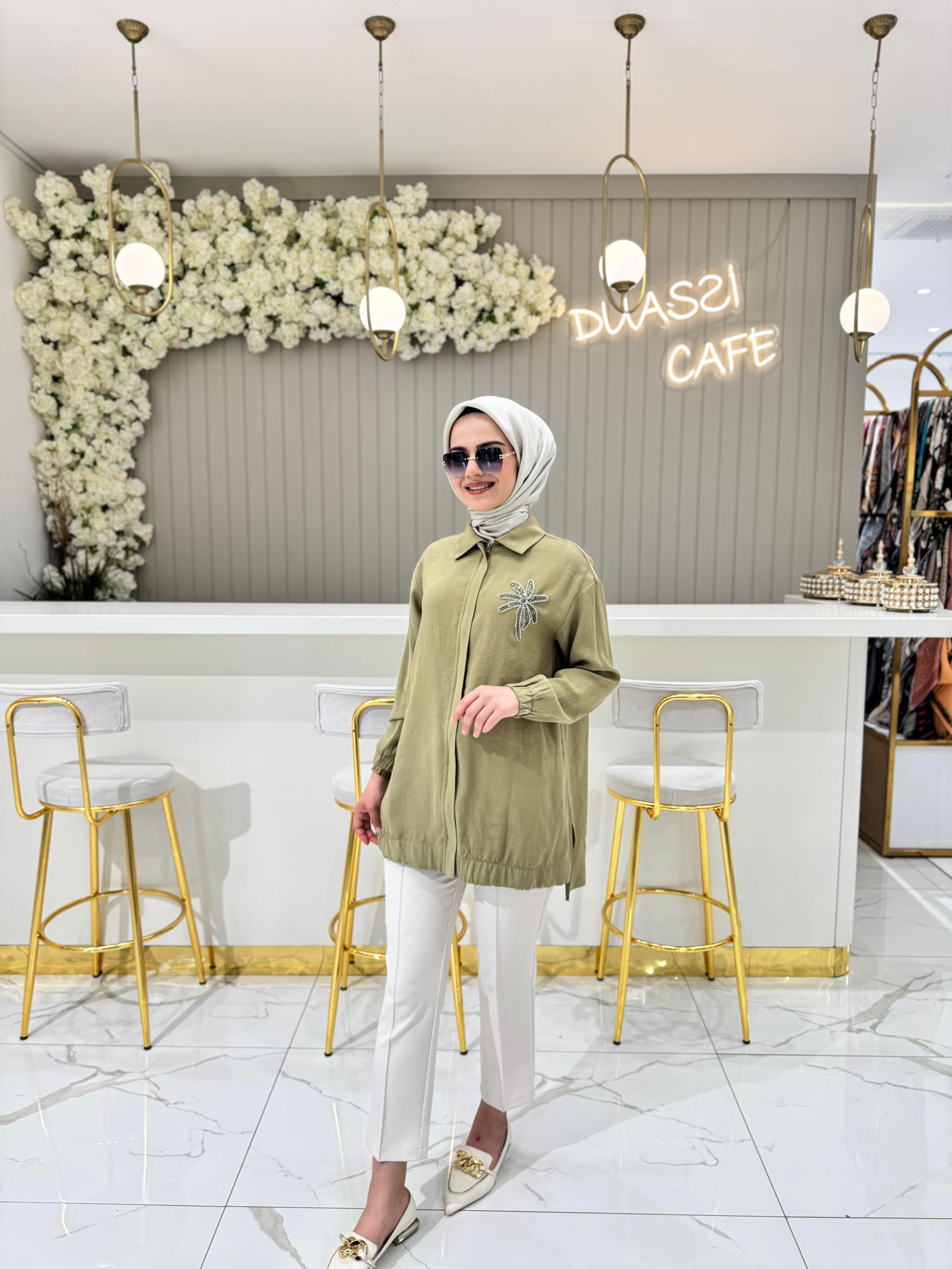 Armine Trend 466 Tunik  - Yağ yeşili
