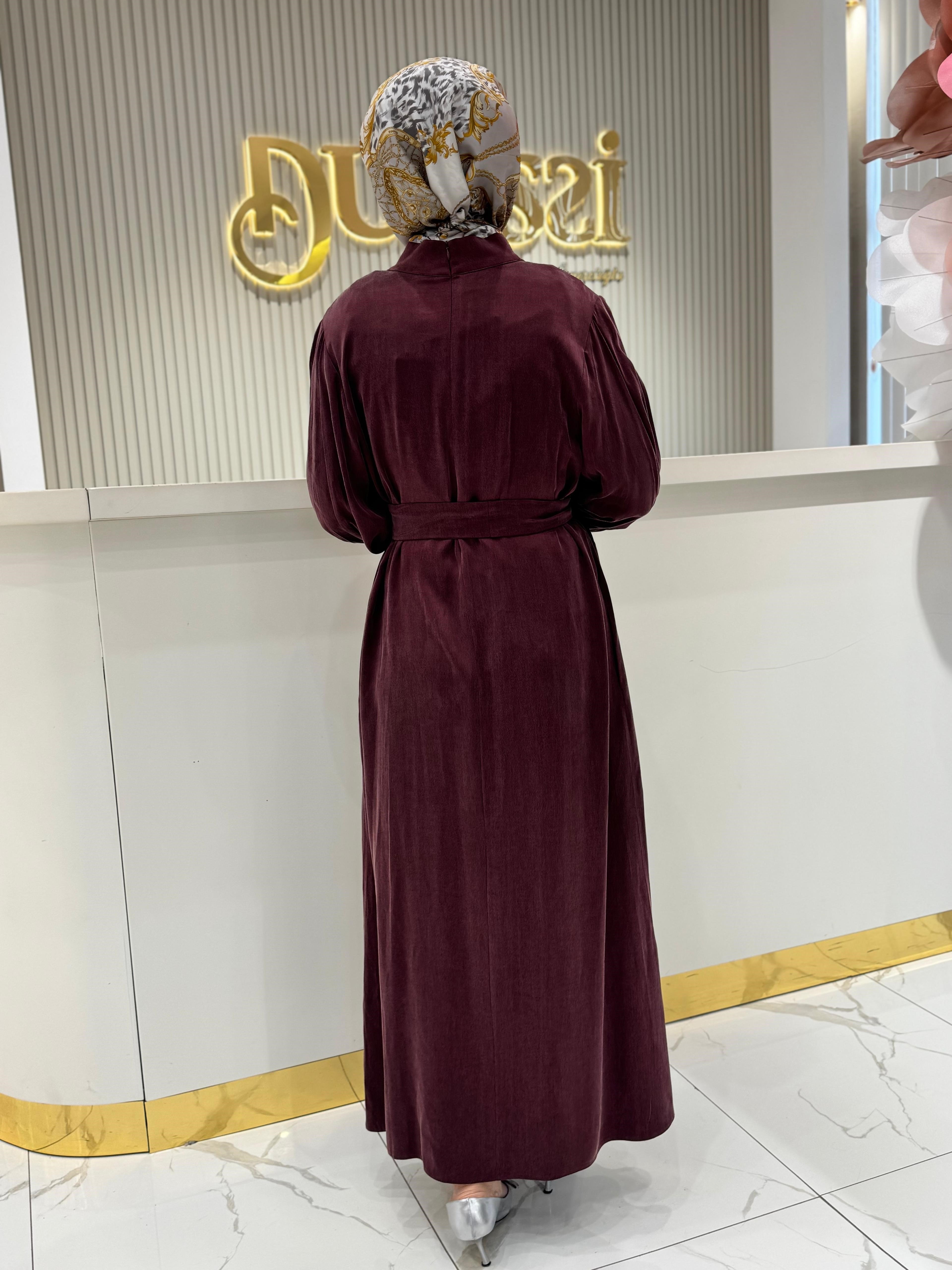 Clande 5011 Elbise  - Bordo