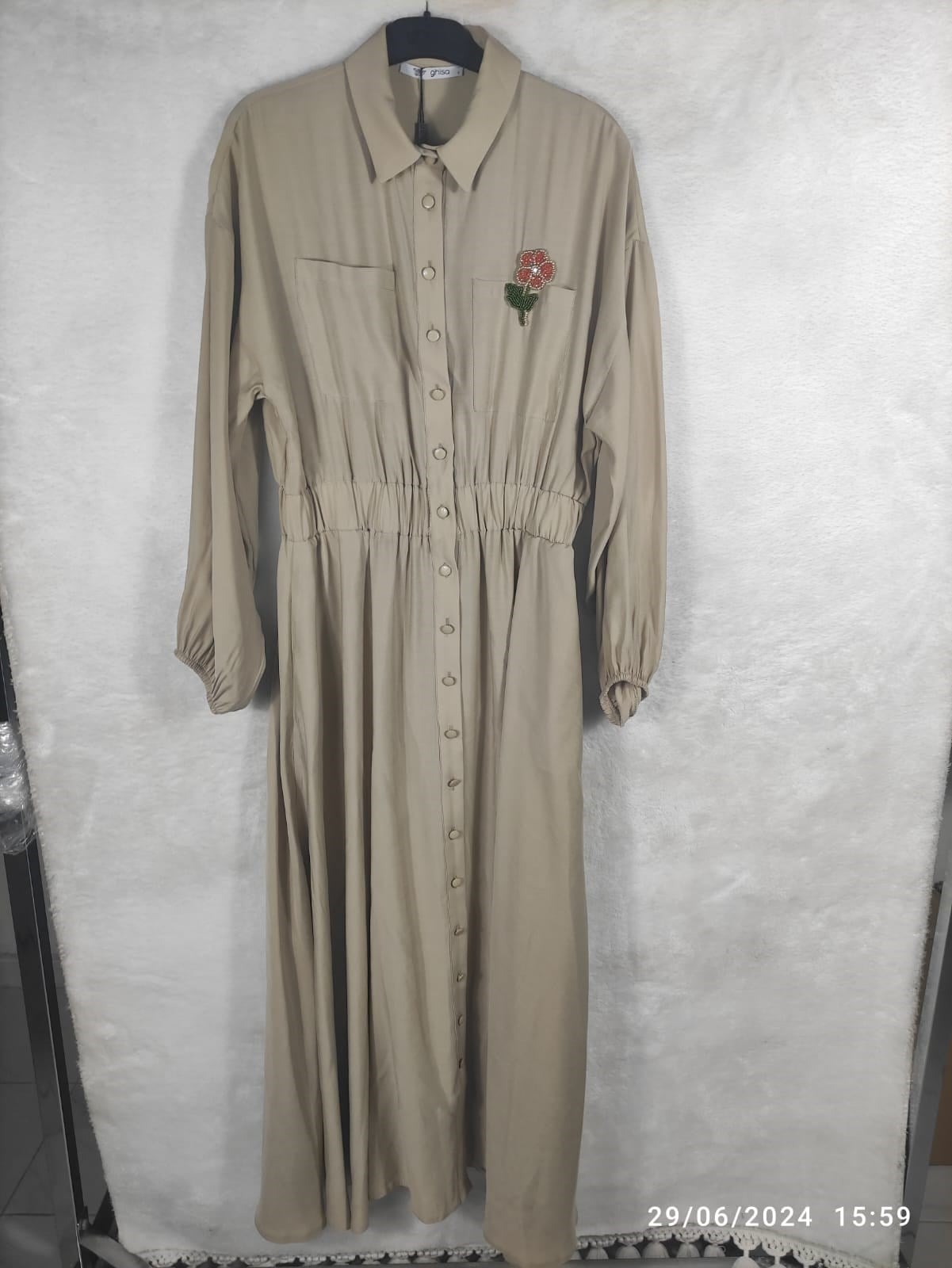 Ghisa Beli Lastikli Elbise 4669 - TAŞ