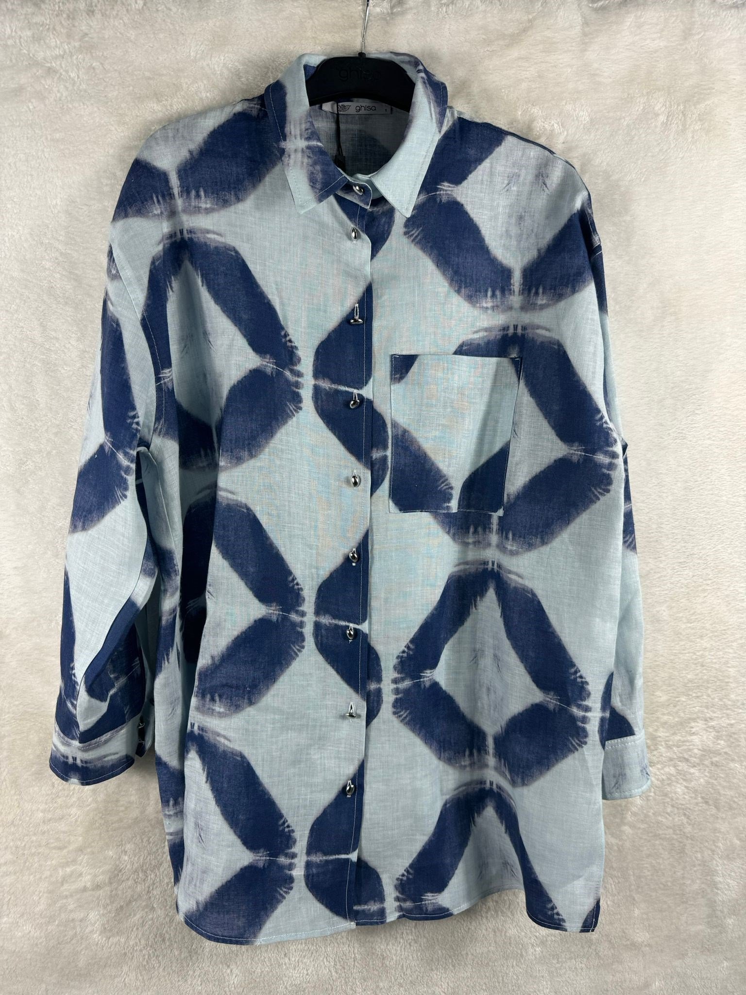 Ghisa Keten Tunik 4630 - MAVİ
