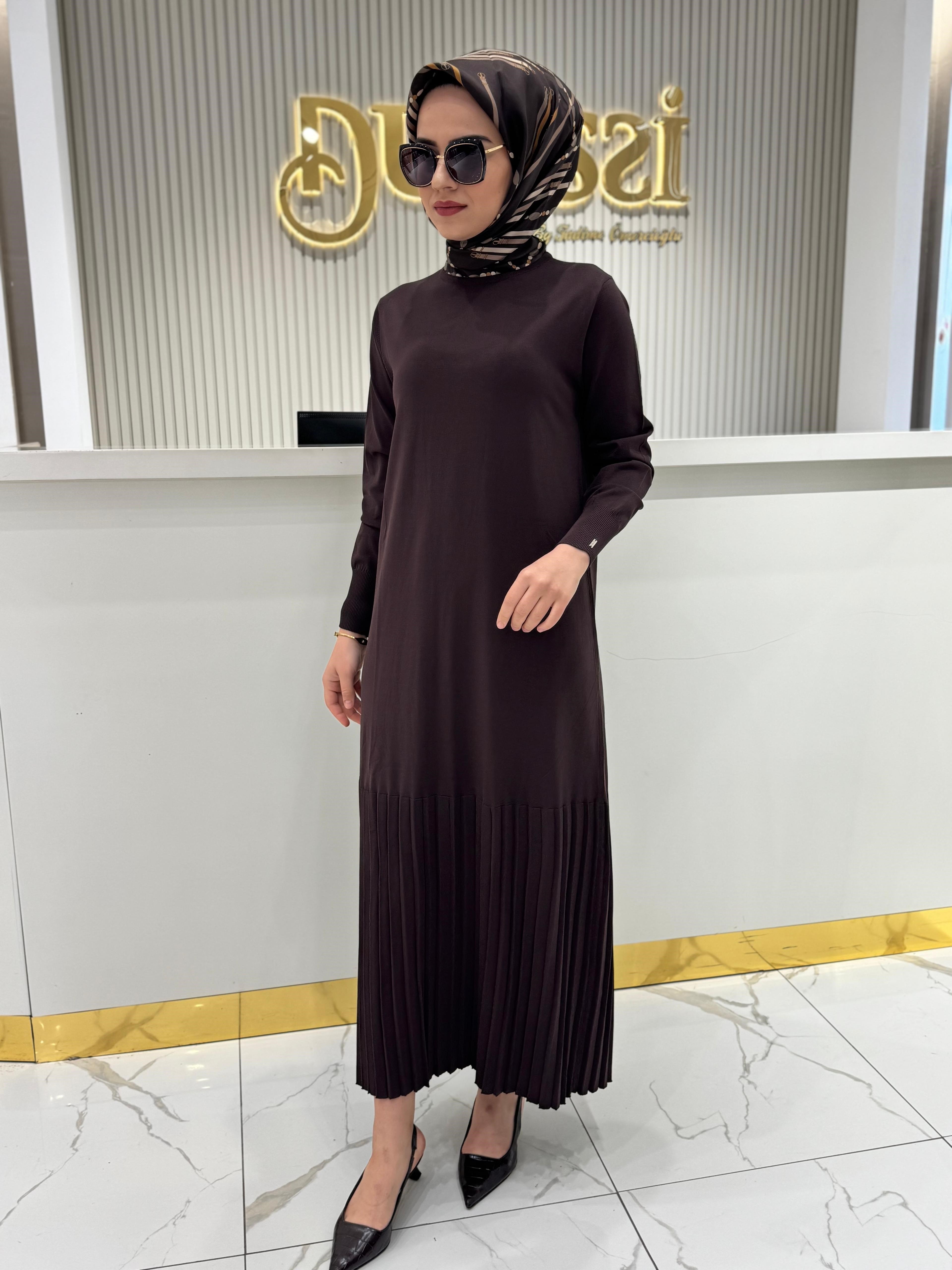 İnvee 7098 Elbise  - KAHVE