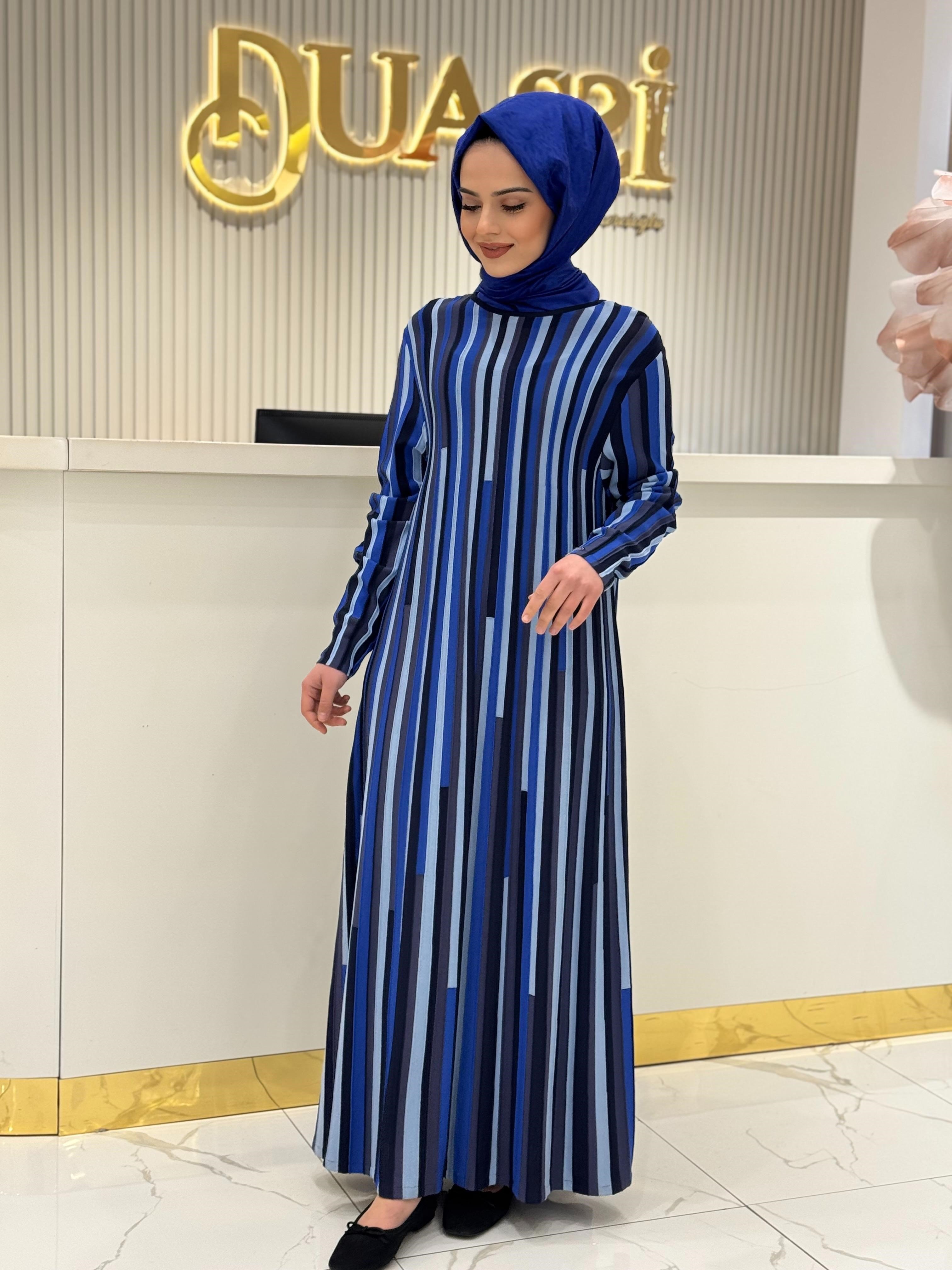 İnvee Piyano Elbise 6407 - LACİVERT
