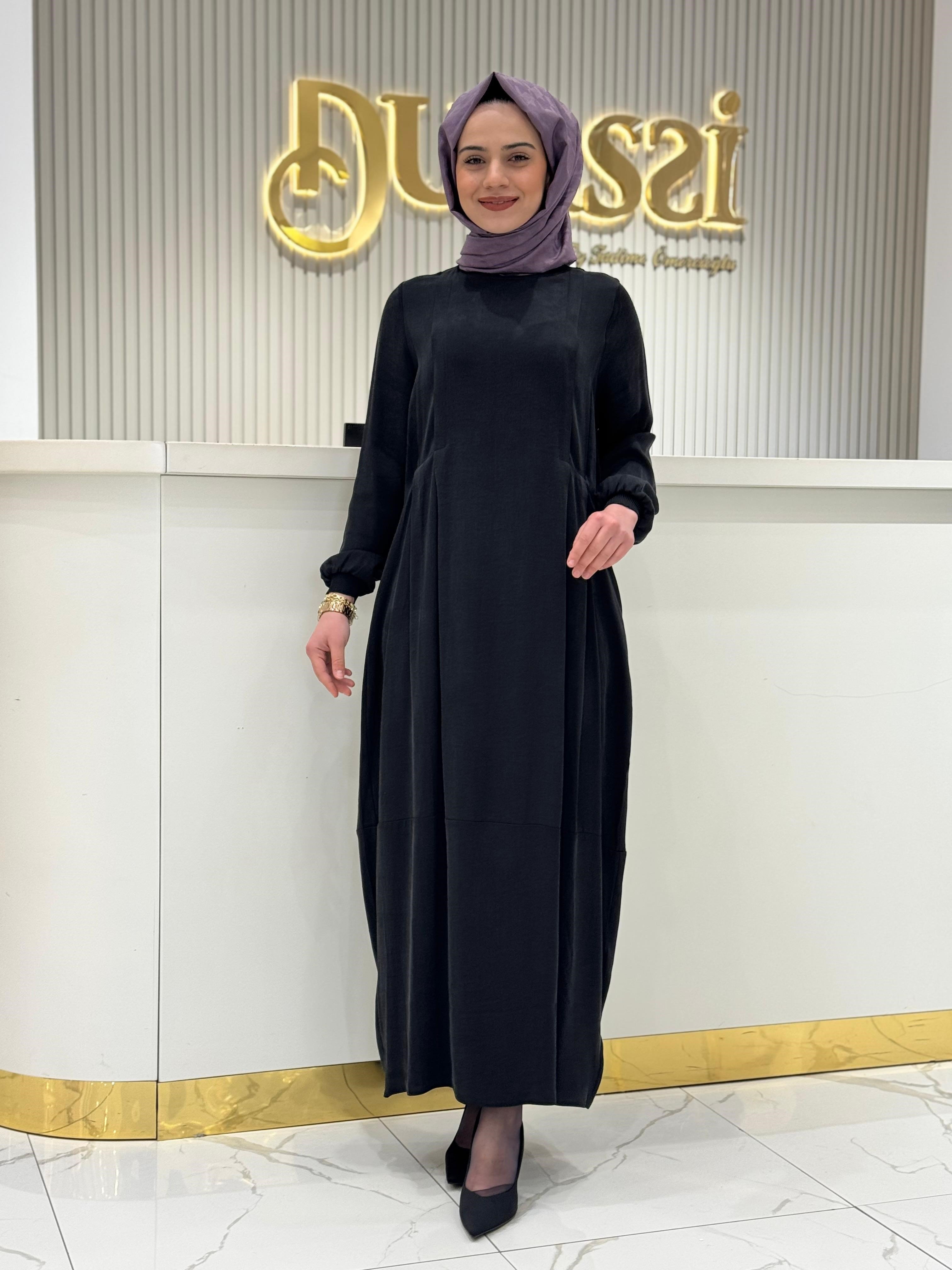 İnvee Tasarım Elbise 7013-S - SİYAH