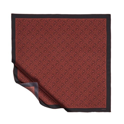 İpekevi Typo Monogram Bordo Tivil İpek Eşarp 1119 - BORDO