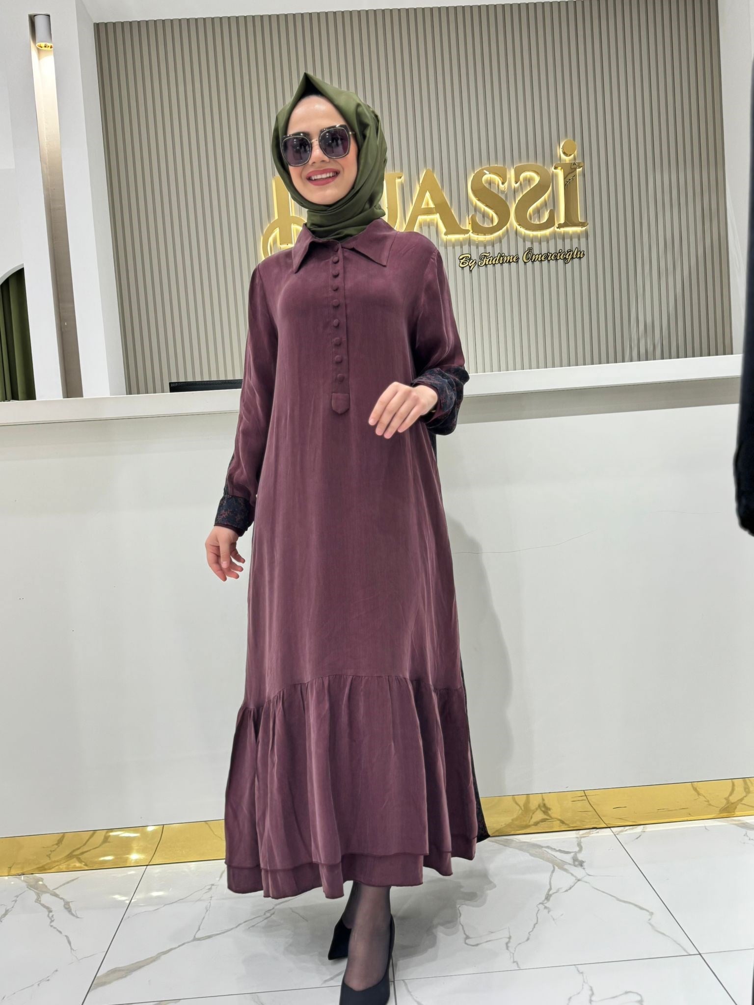 Misswhence 3290 Elbise  - Bordo