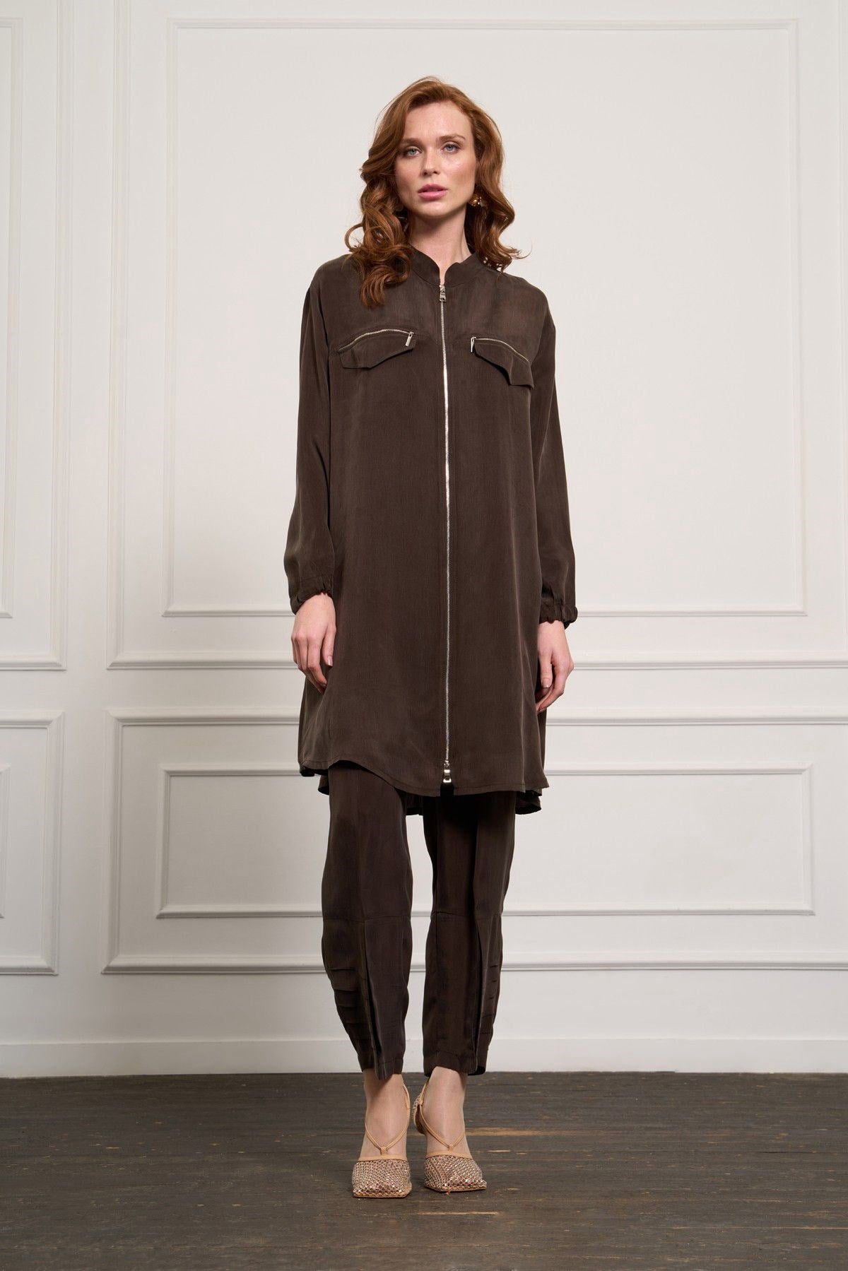 Misswhence Cupro Kap 37402-K - KAHVE