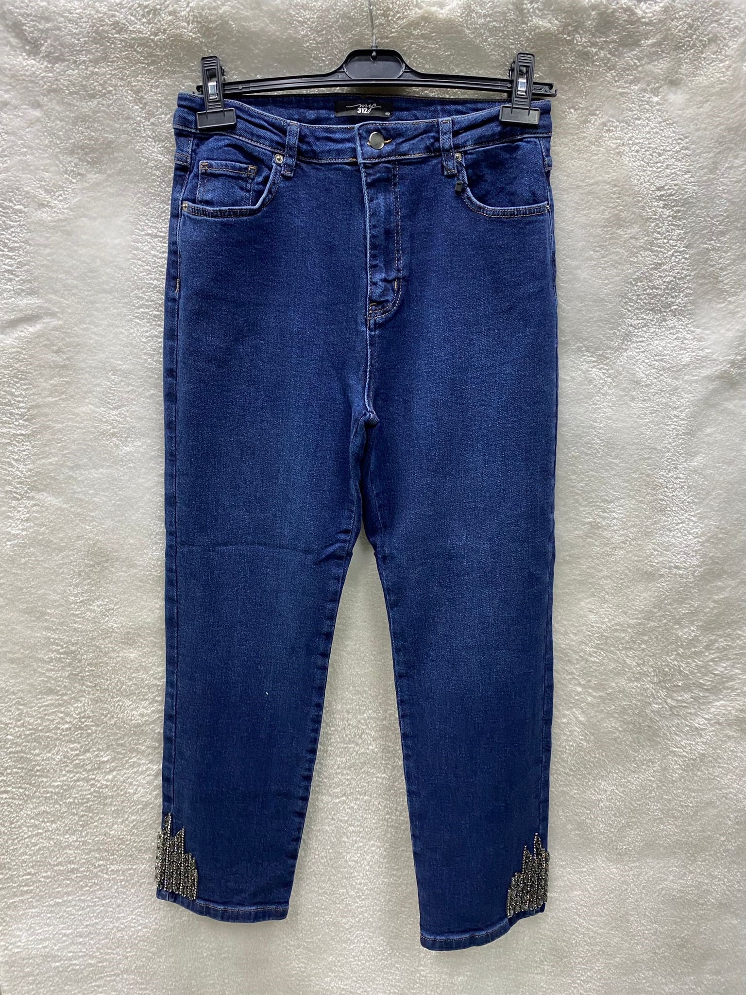 My312 Taçlı Kot Pantolon 2401 - MAVİ