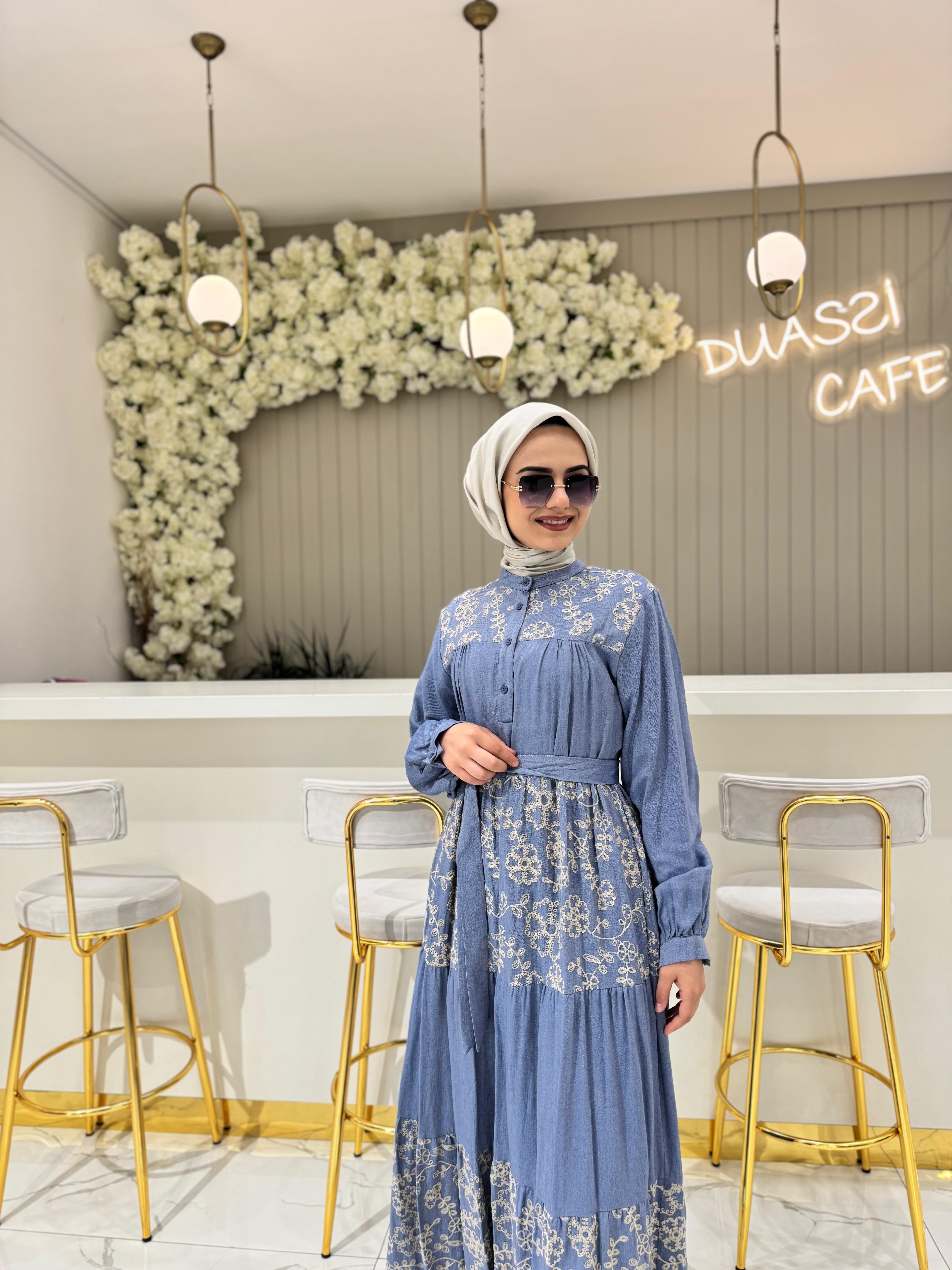 Nurcan Çetin 25146 Elbise  - İNDİGO