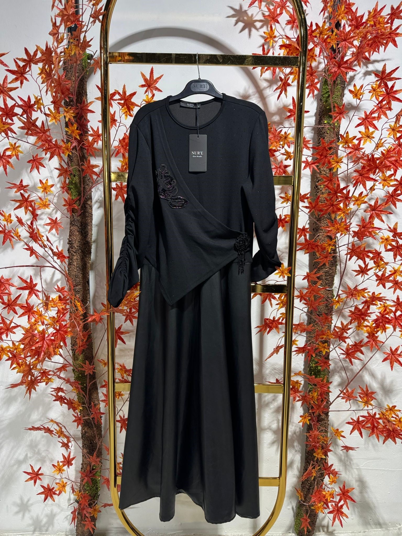 Nure 4001 Elbise  - SİYAH