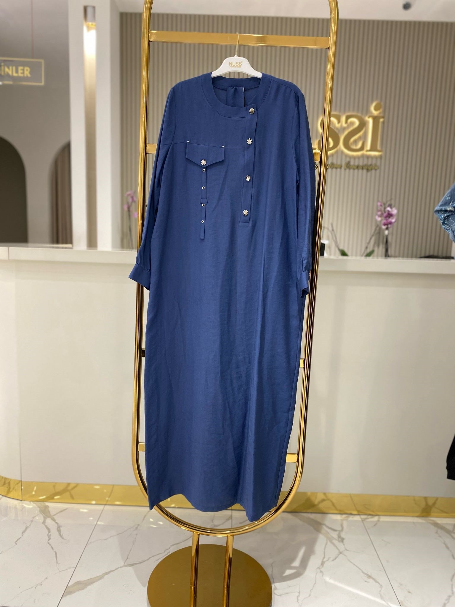 Nuss Tensel Elbise 2032-Y - indigo mavi