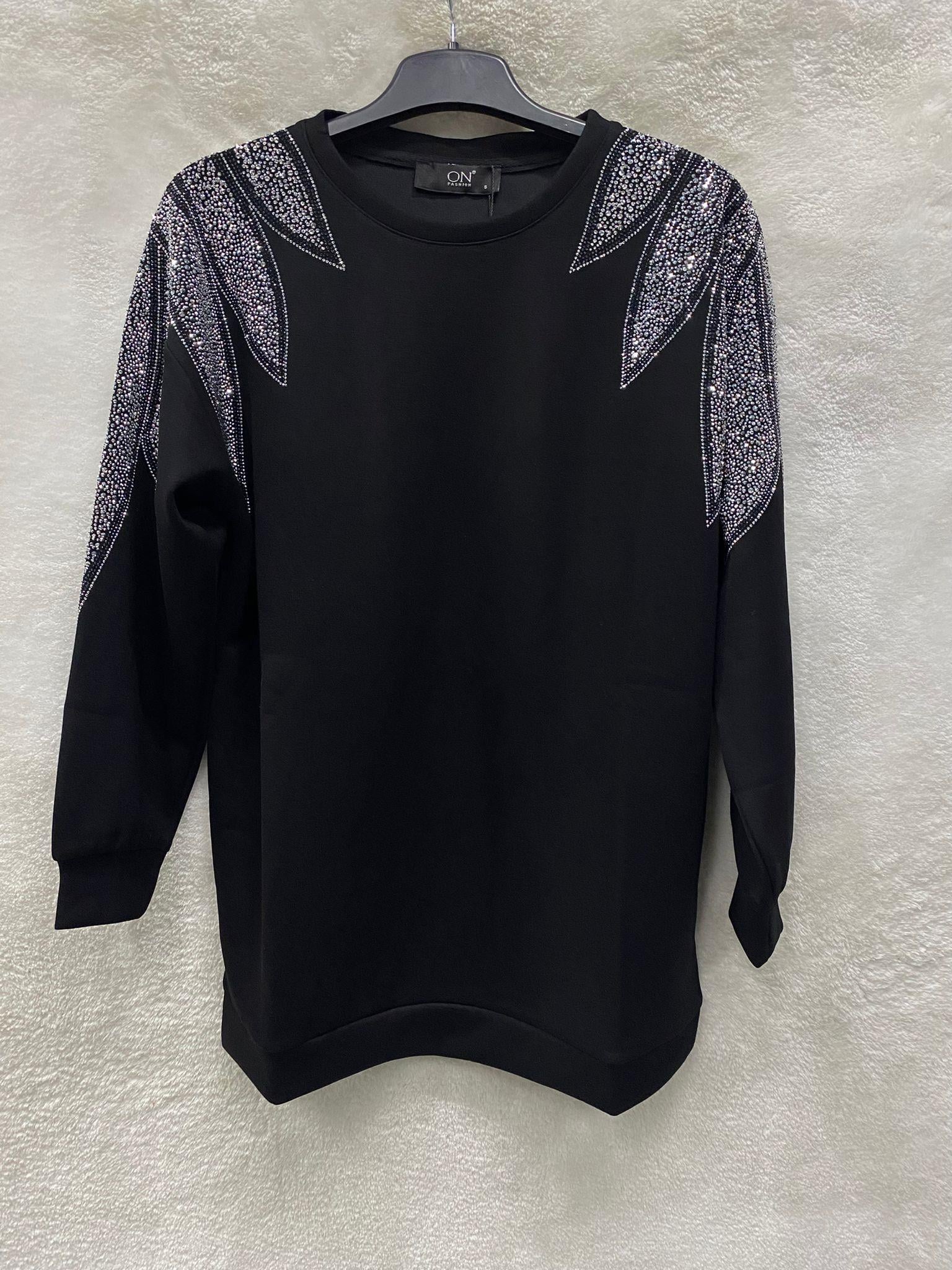 On Triko Sweat 47317 - SİYAH