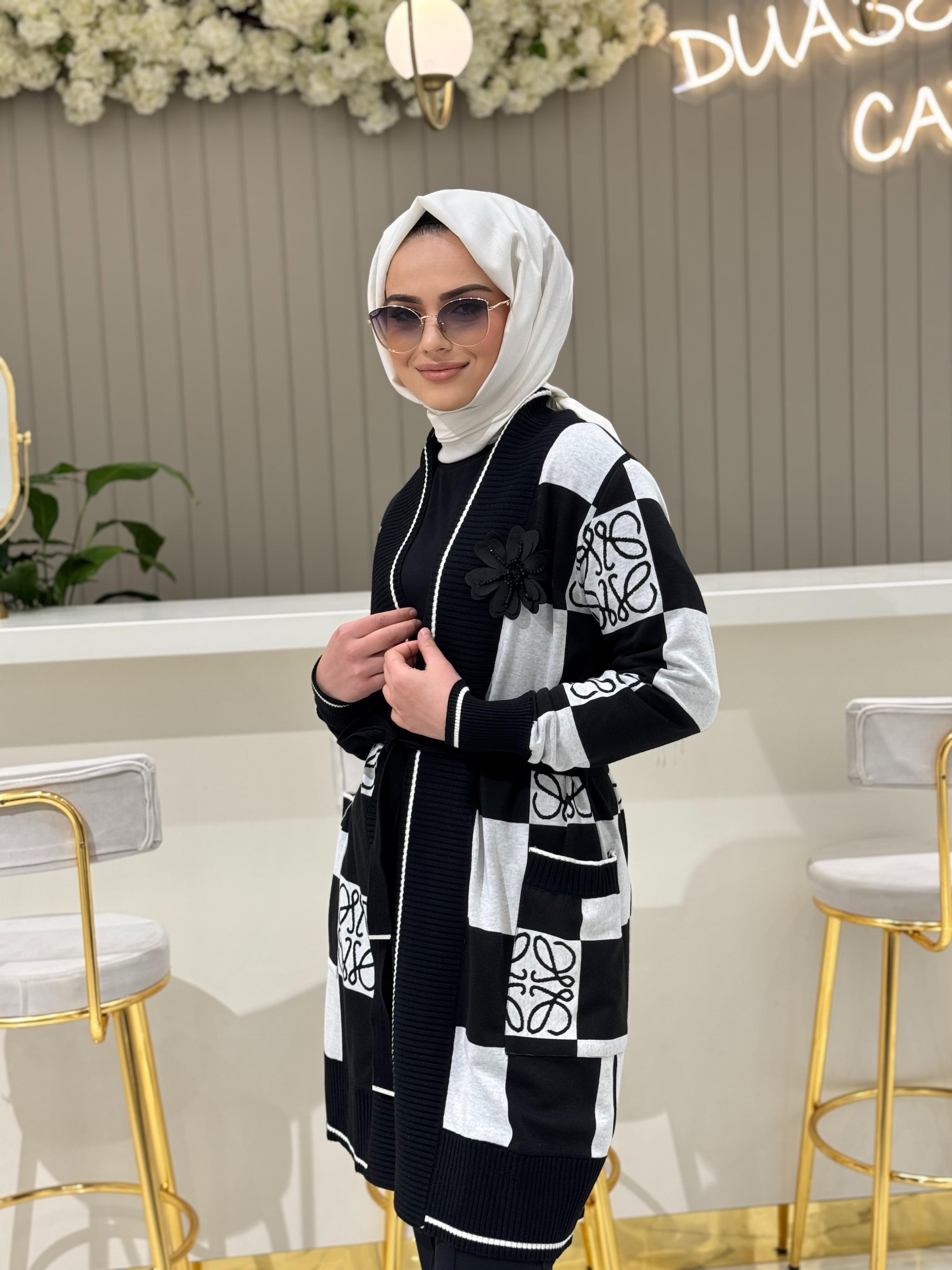 Qmash Bronş Detaylı Hırka 34 - EKRU