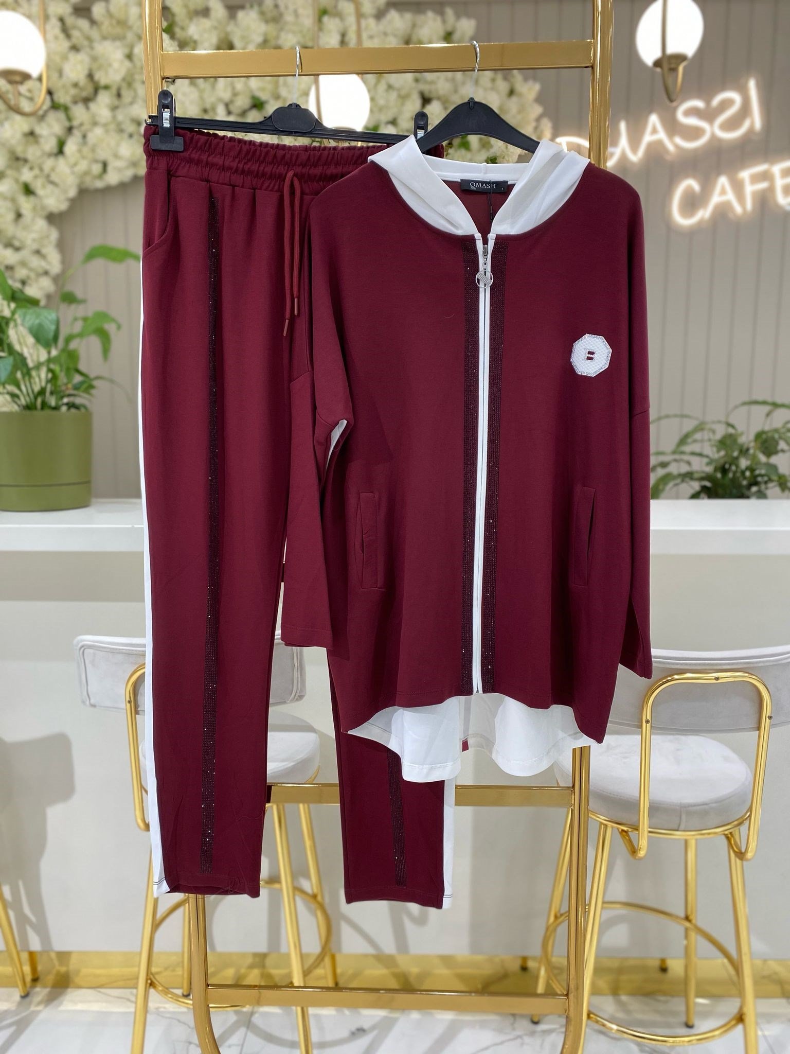 Qmash Fermuar Detaylı Takım 4115-BOR - BORDO