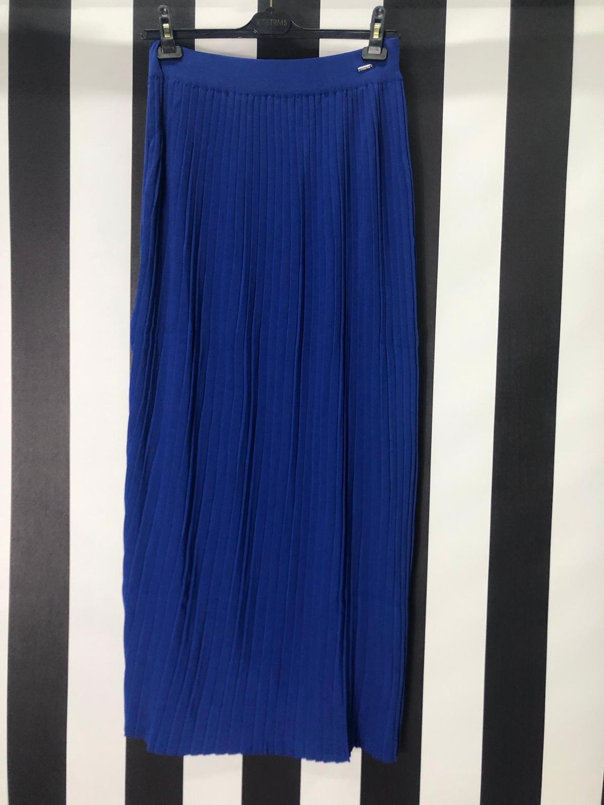Rayon Lastikli Piliseli Etek 104 - MAVİ