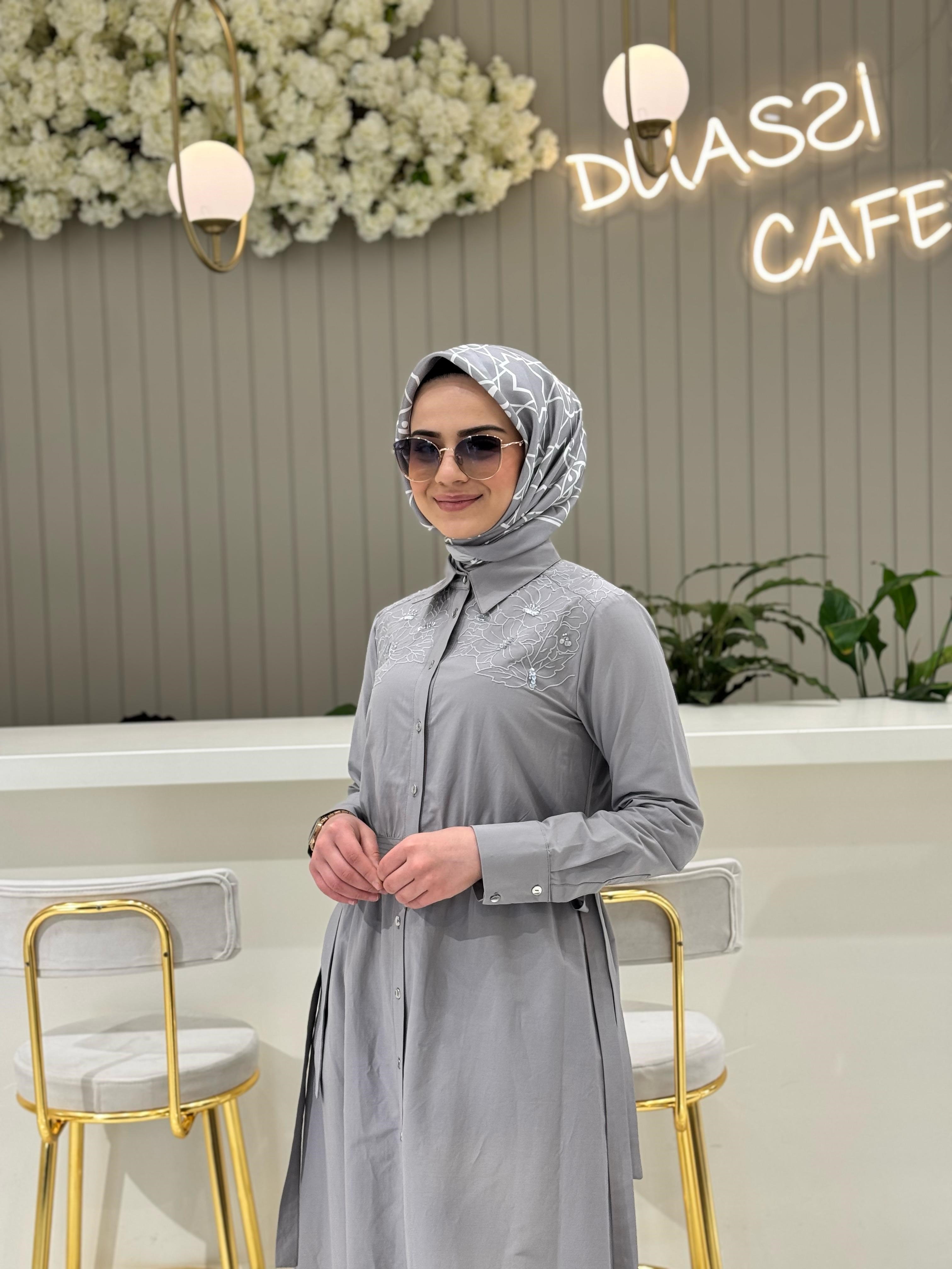 Seçil Günlük Elbise 1020 - GRİ