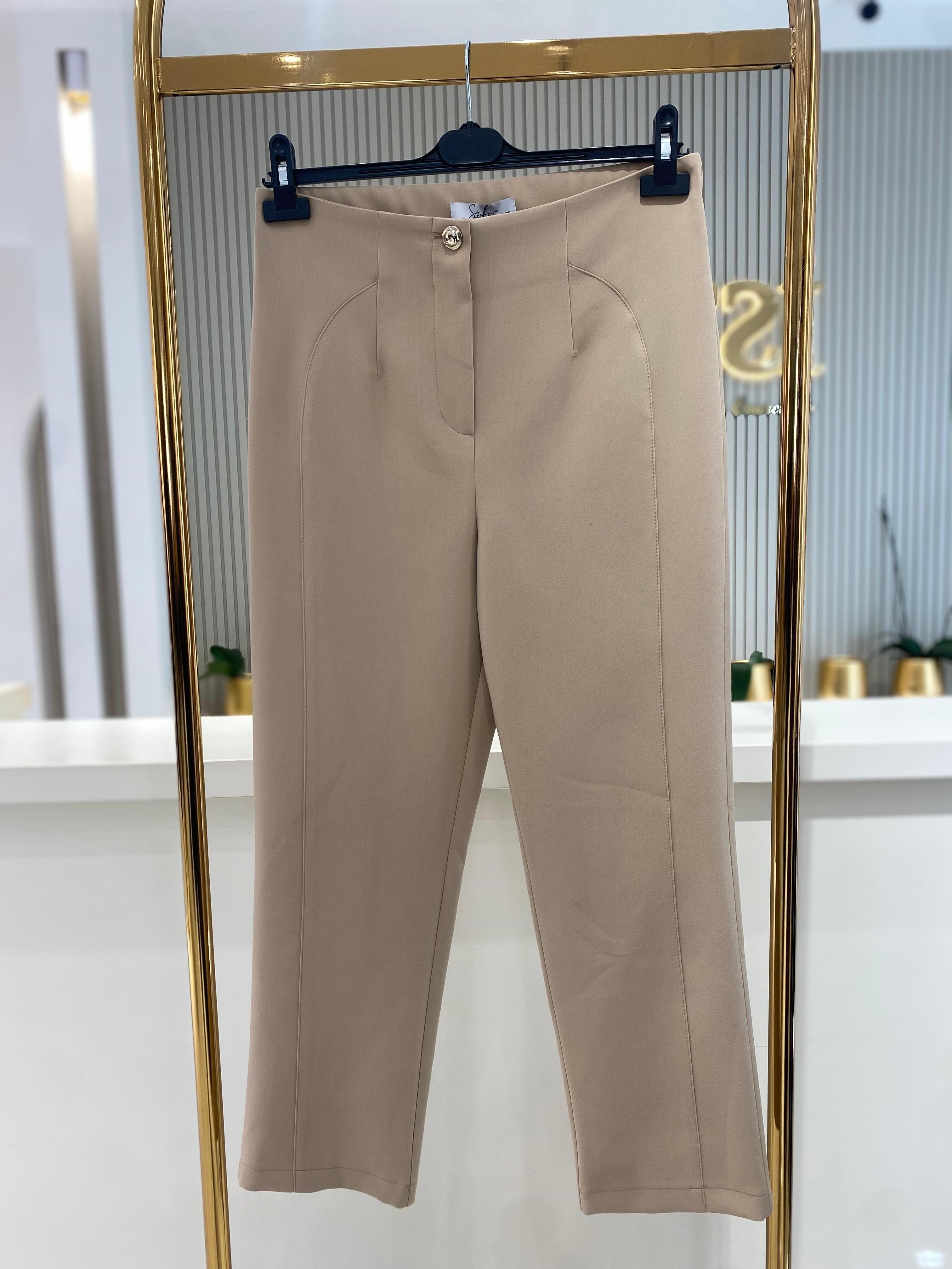 Sentez 5603 Milano Boru Paça Pantolon  - BEJ