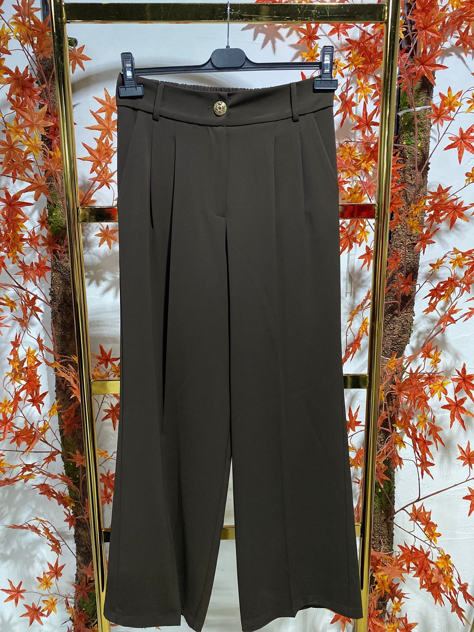 Sentez 5633  Zirve Palazzo Pileli Geniş Paça Pantolon