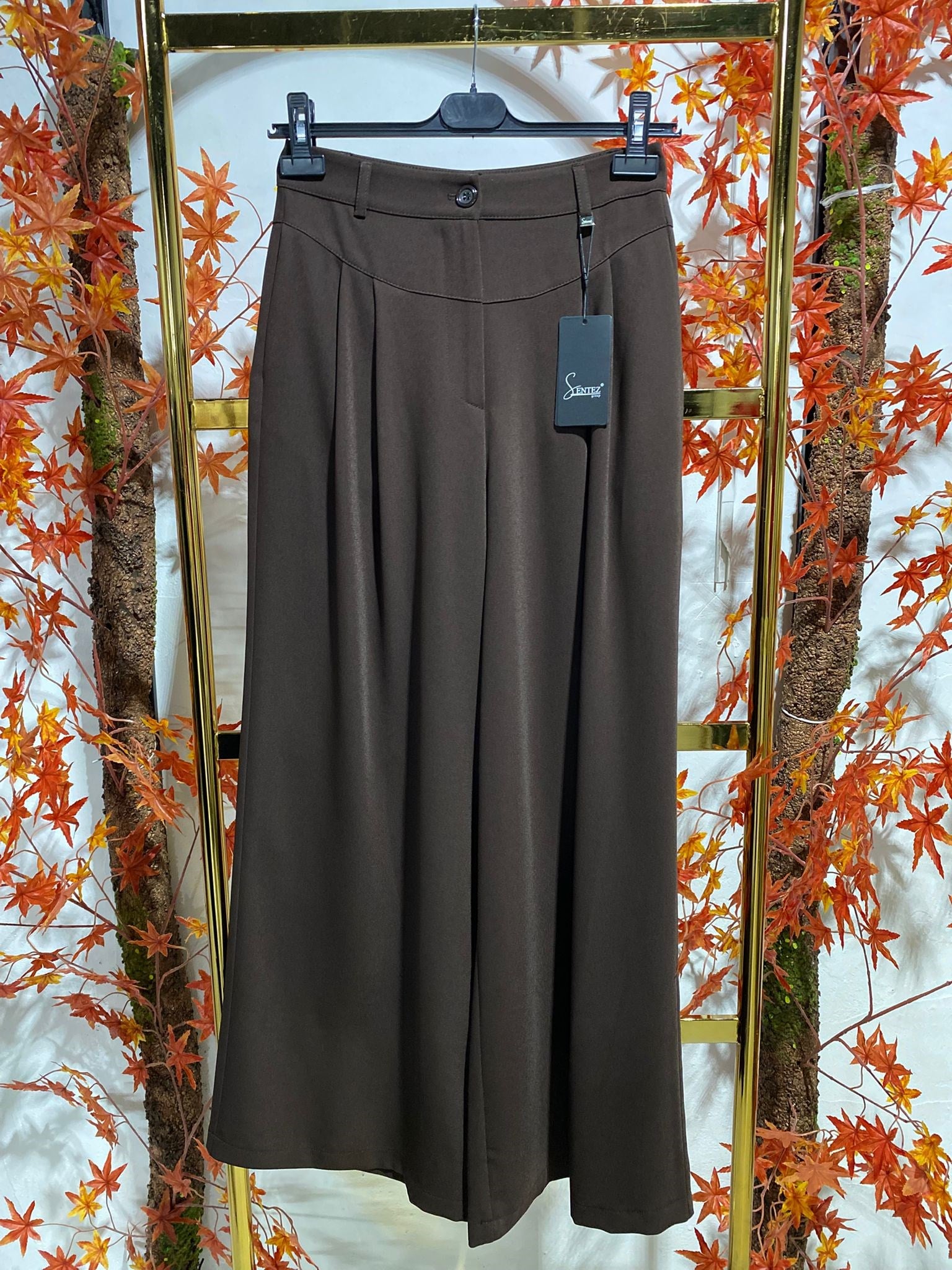Sentez 5638 Eyfer Geniş Paça Pileli Pantolon