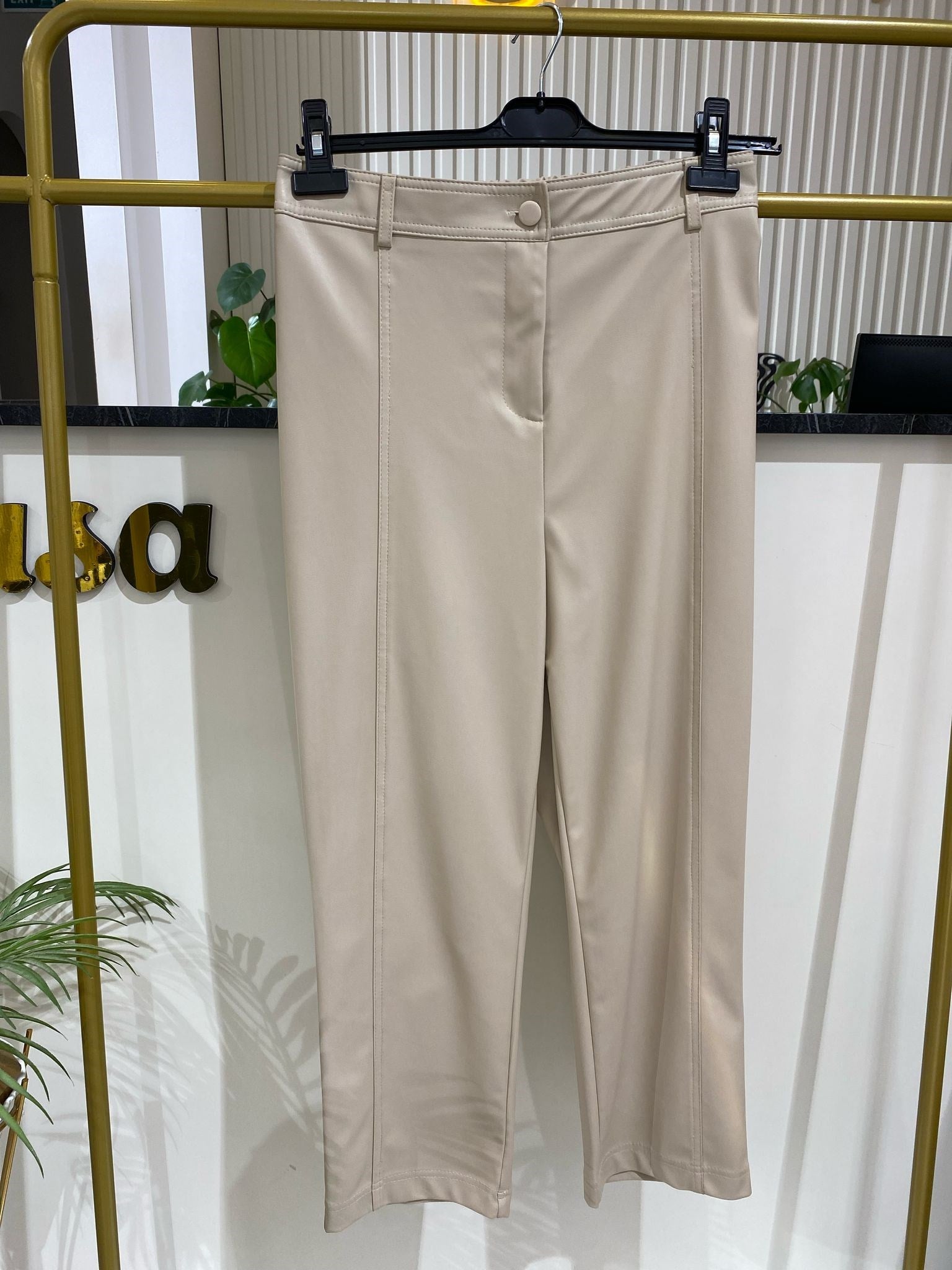 Sentez Arkası Lastikli Önü Dikişli Boru Paça Pantolon 5543 - TAŞ