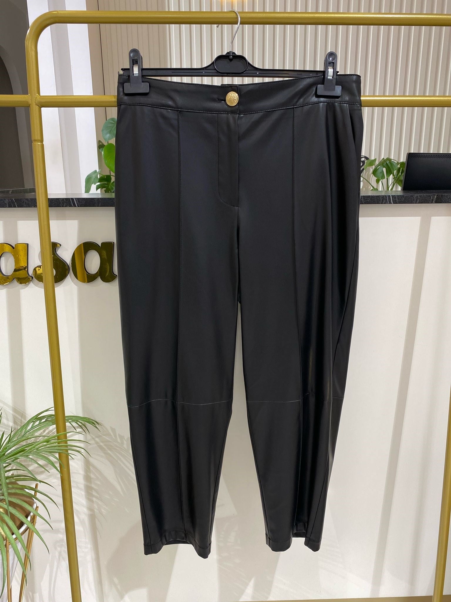 Sentez Pandora Deri Pantolon 5564 - SİYAH