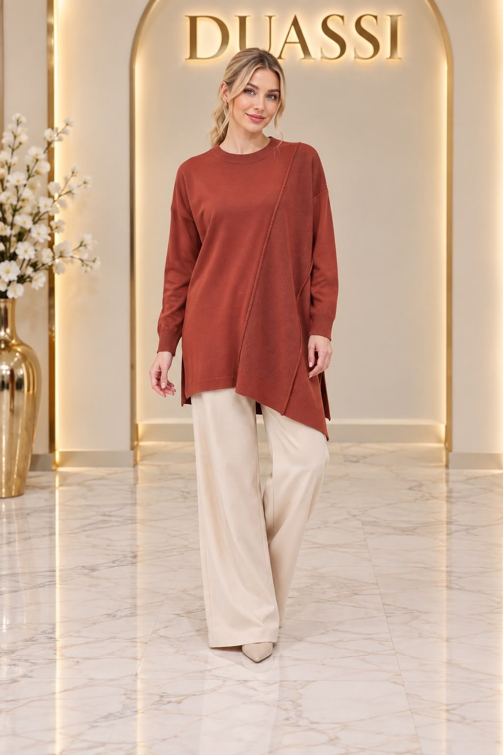 Tığ Triko Tnk.21872.1 - Örgü Detaylı Rayon Tunik