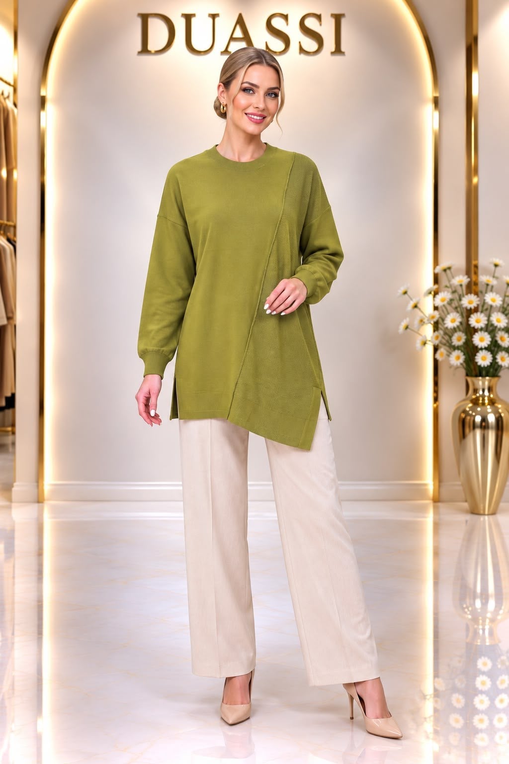 Tığ Triko Tnk.21872.1 - Örgü Detaylı Rayon Tunik