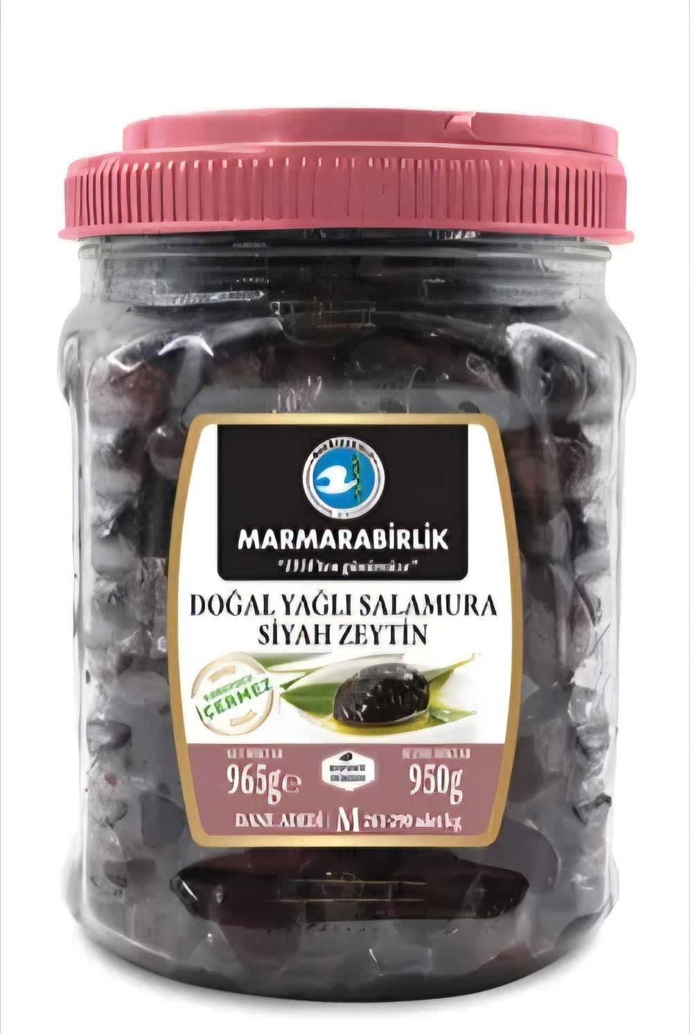 Doğal Yağlı Salamura Siyah Zeytin 950 Gr. (M boy)