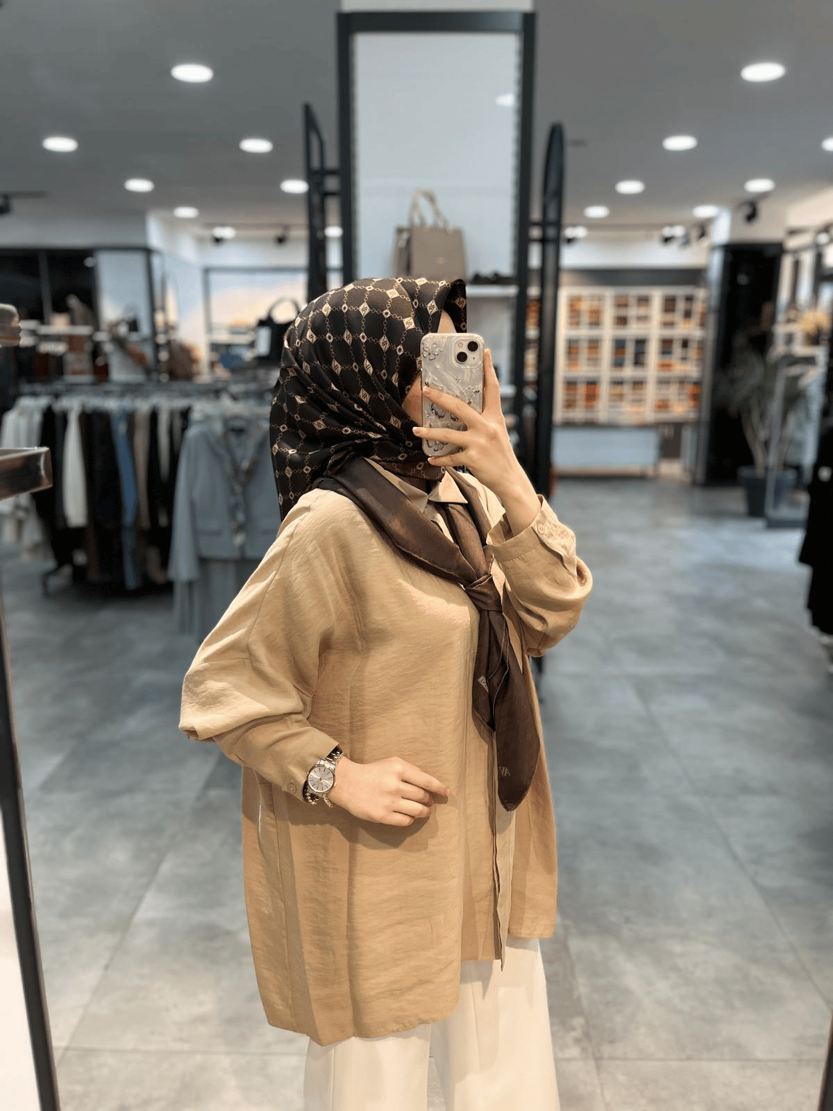 Nuss Triko Düşük Kol Basic Gömlek - Latte