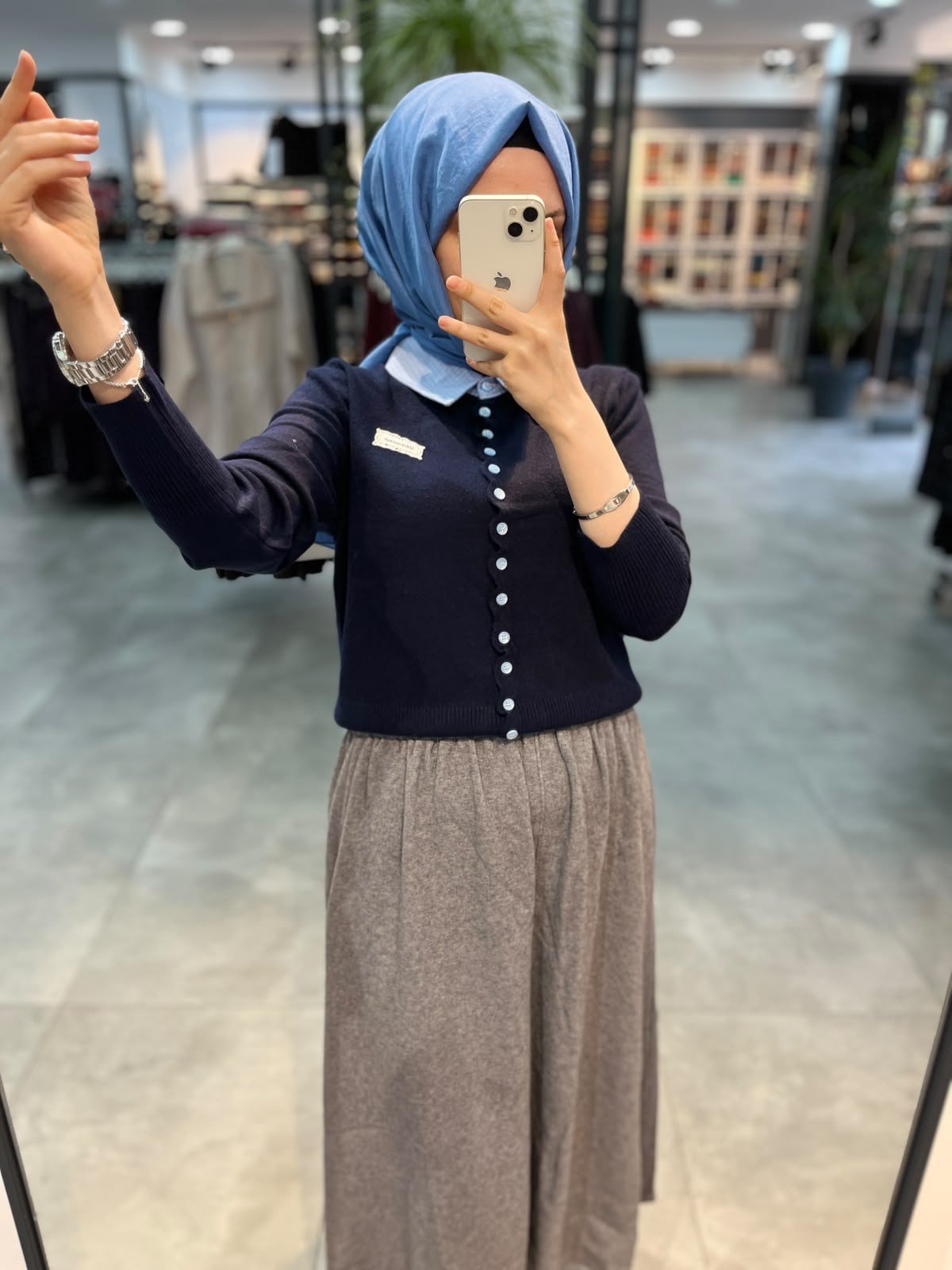 On Triko Gömlek Yakalı Hırka - Lacivert