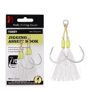 Noeby Jigging Hook-C 5/0 Assist Glow 2 Pcs