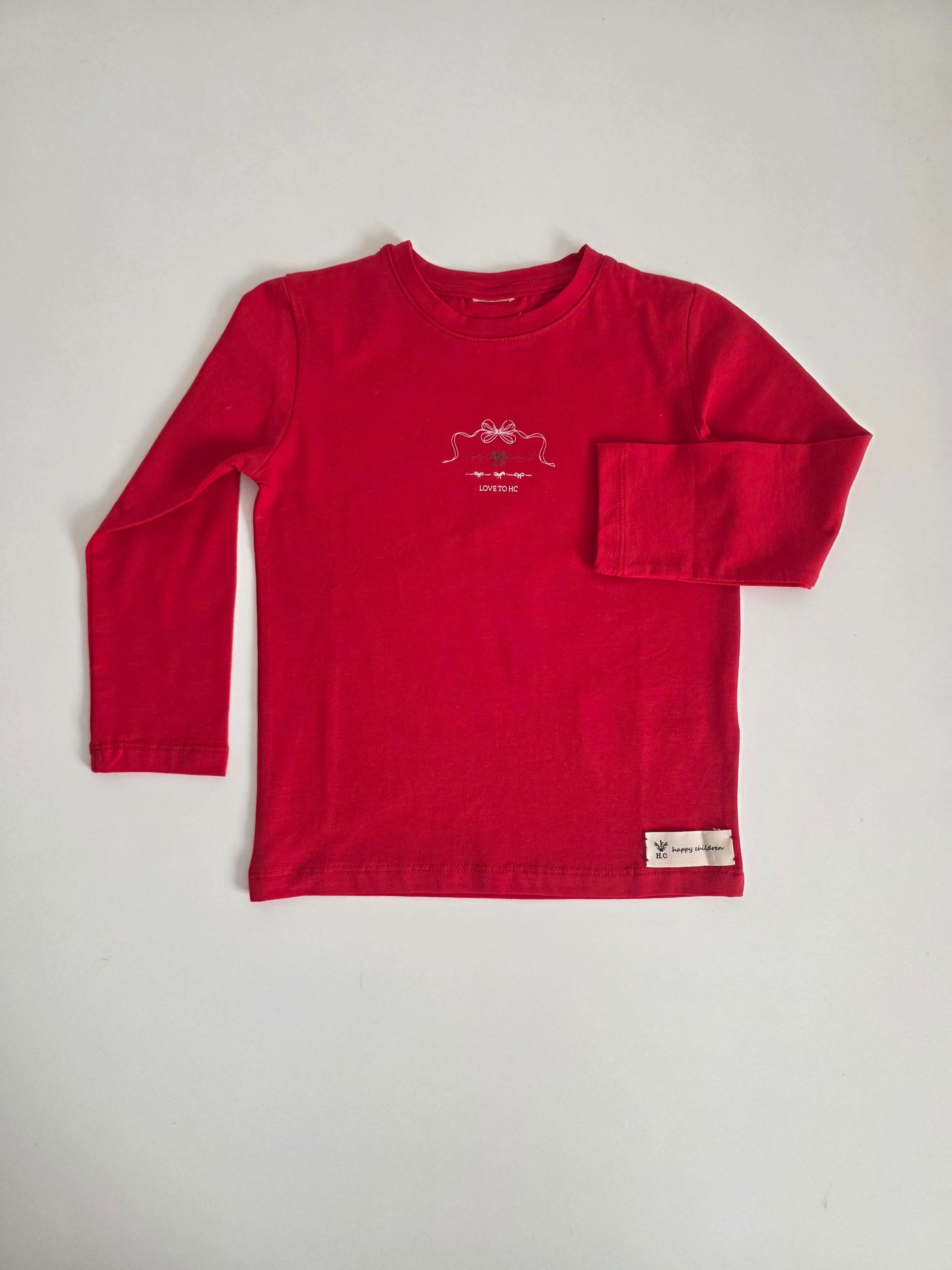 KIRMIZI FİYONK DESENLİ SWEATSHIRT