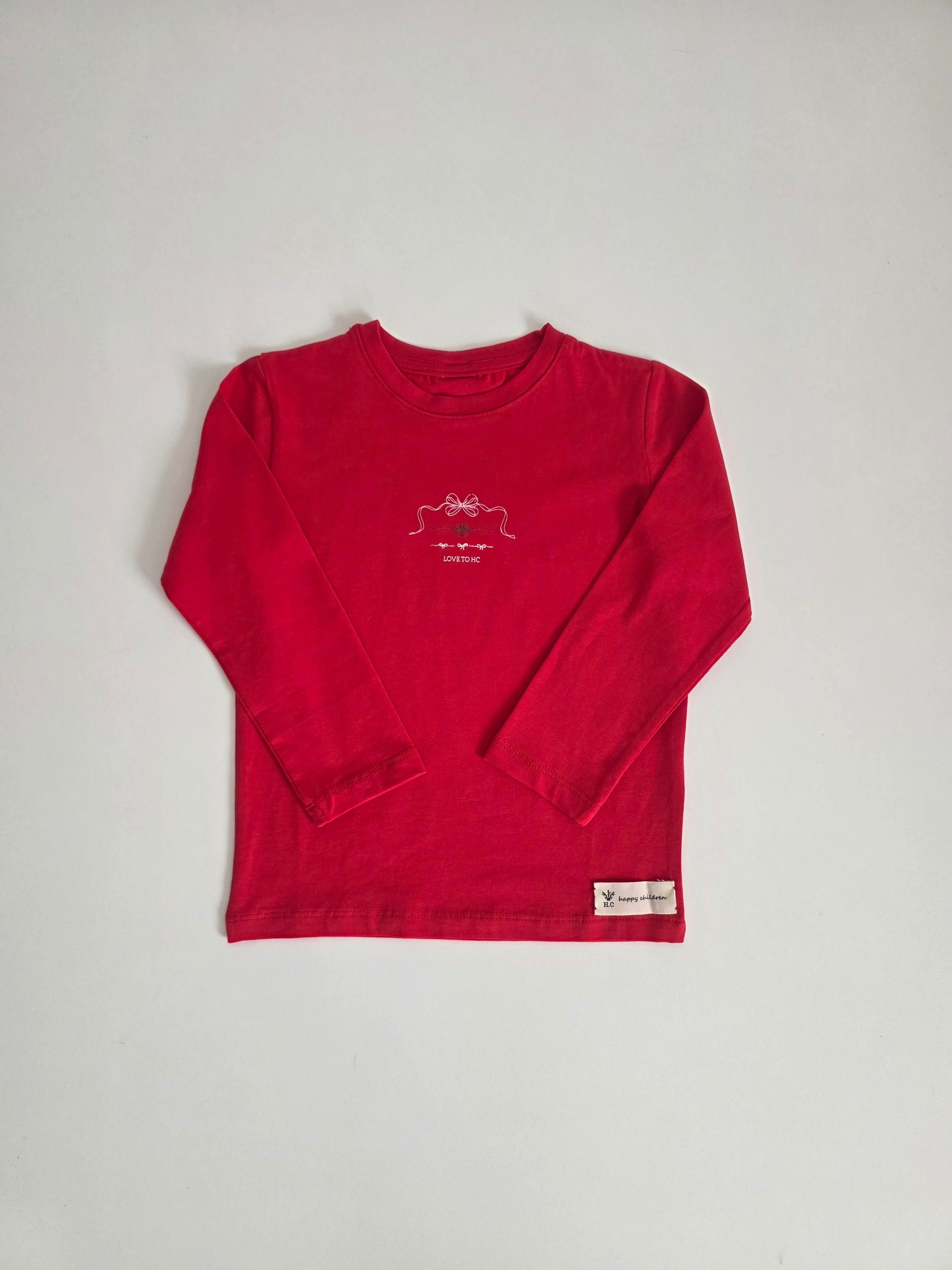 KIRMIZI FİYONK DESENLİ SWEATSHIRT