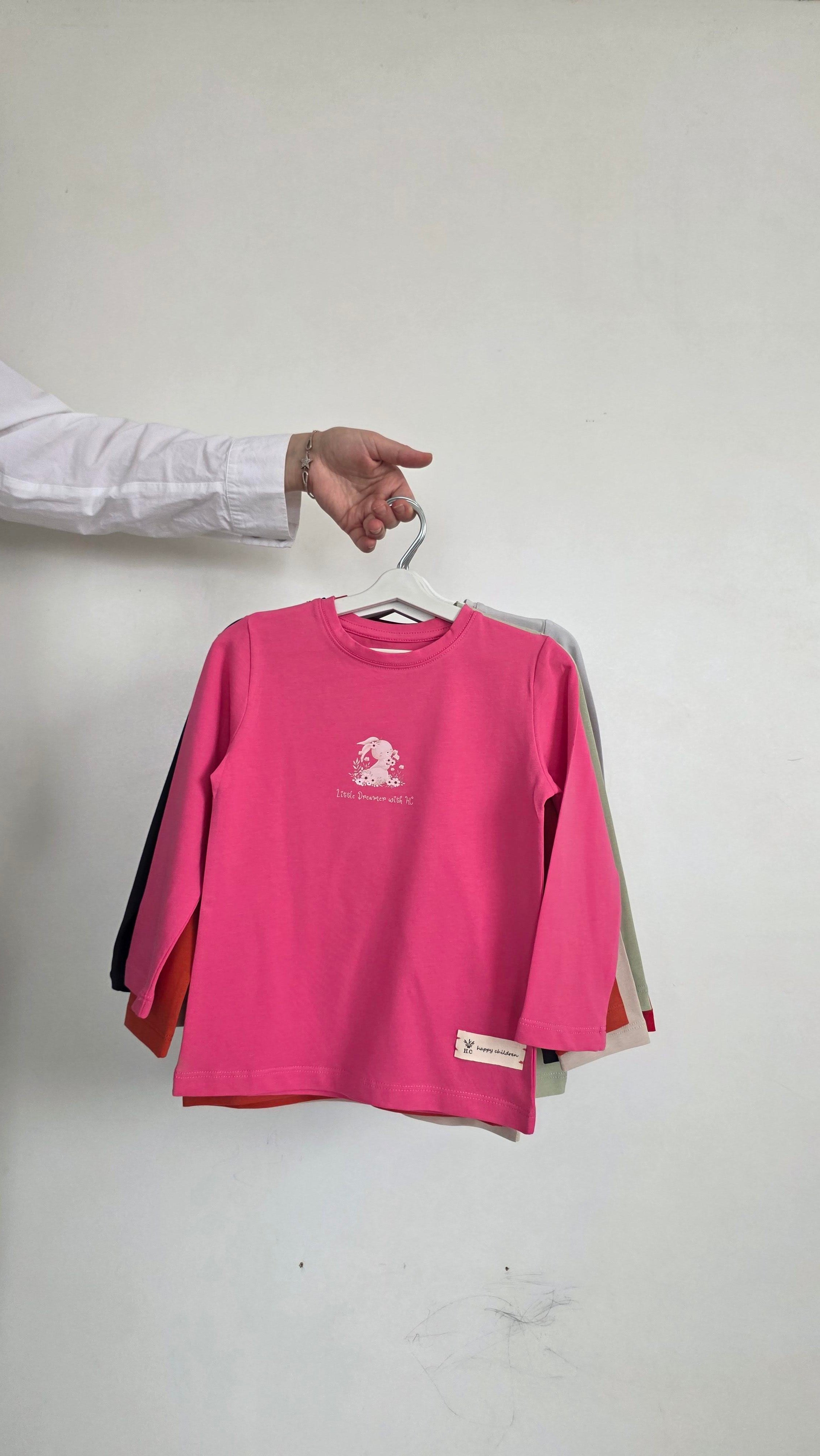 PEMBE TAVŞAN BASKILI SWEATSHIRT