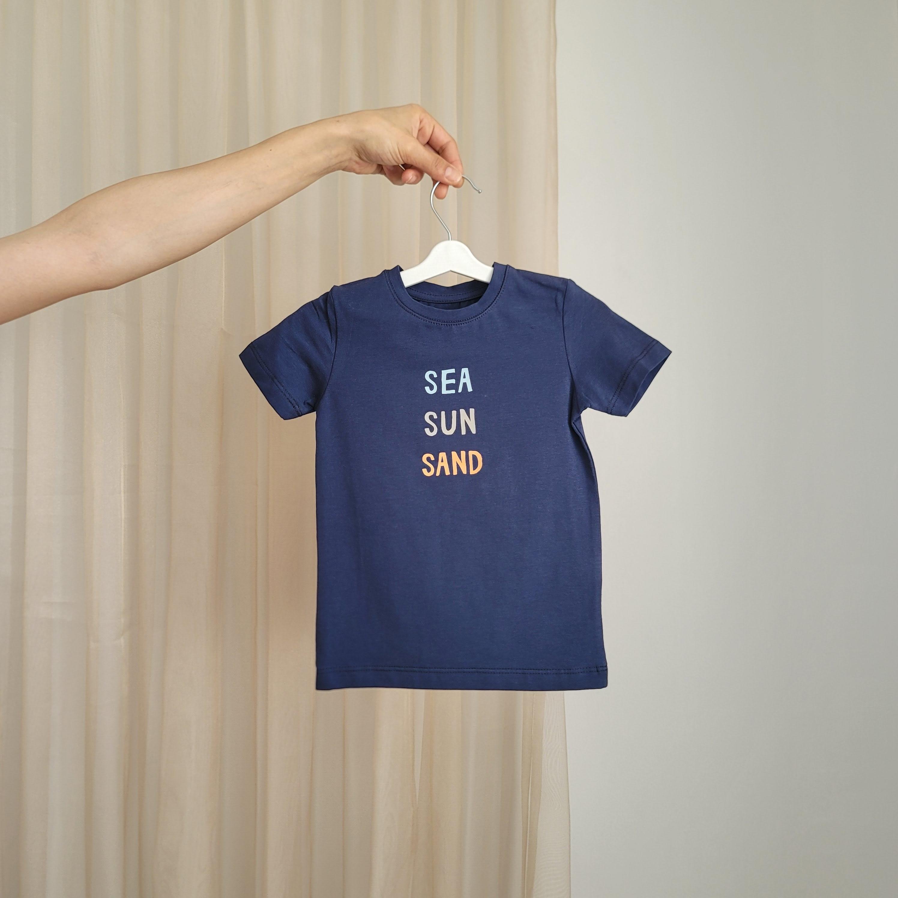 SEA SUN SAND BASKILI LACİVERT TİŞÖRT