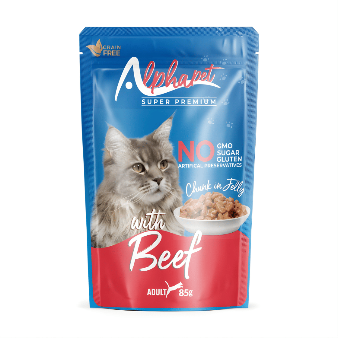 Alphapet Jöle İçinde Parça Sığır Etli Yetişkin Kedi Konservesi 85gr