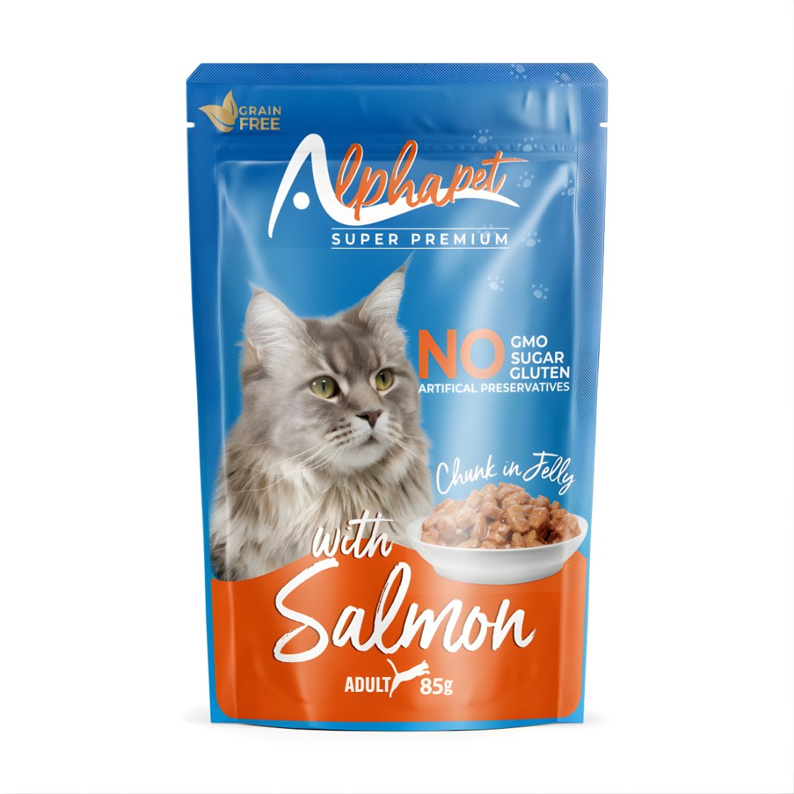 Alphapet Jöle İçinde Parça Somonlu Yetişkin Kedi Konservesi 85gr