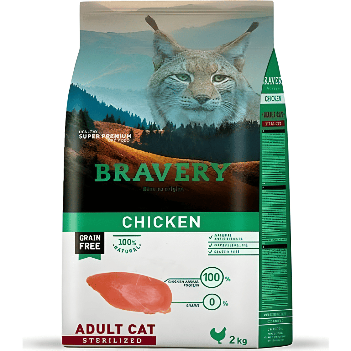 Bravery Tahılsız Tavuklu Kısırlaştırılmış Yetişkin Kedi Maması 2Kg