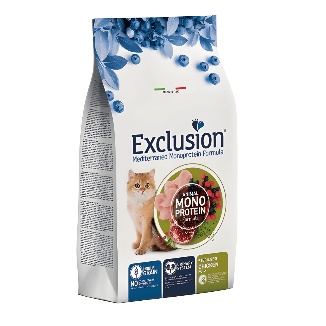 Exclusion Monoprotein Tavuklu ve Narlı Düşük Tahıllı Kısırlaştırılmış Kedi Maması 1,5kg