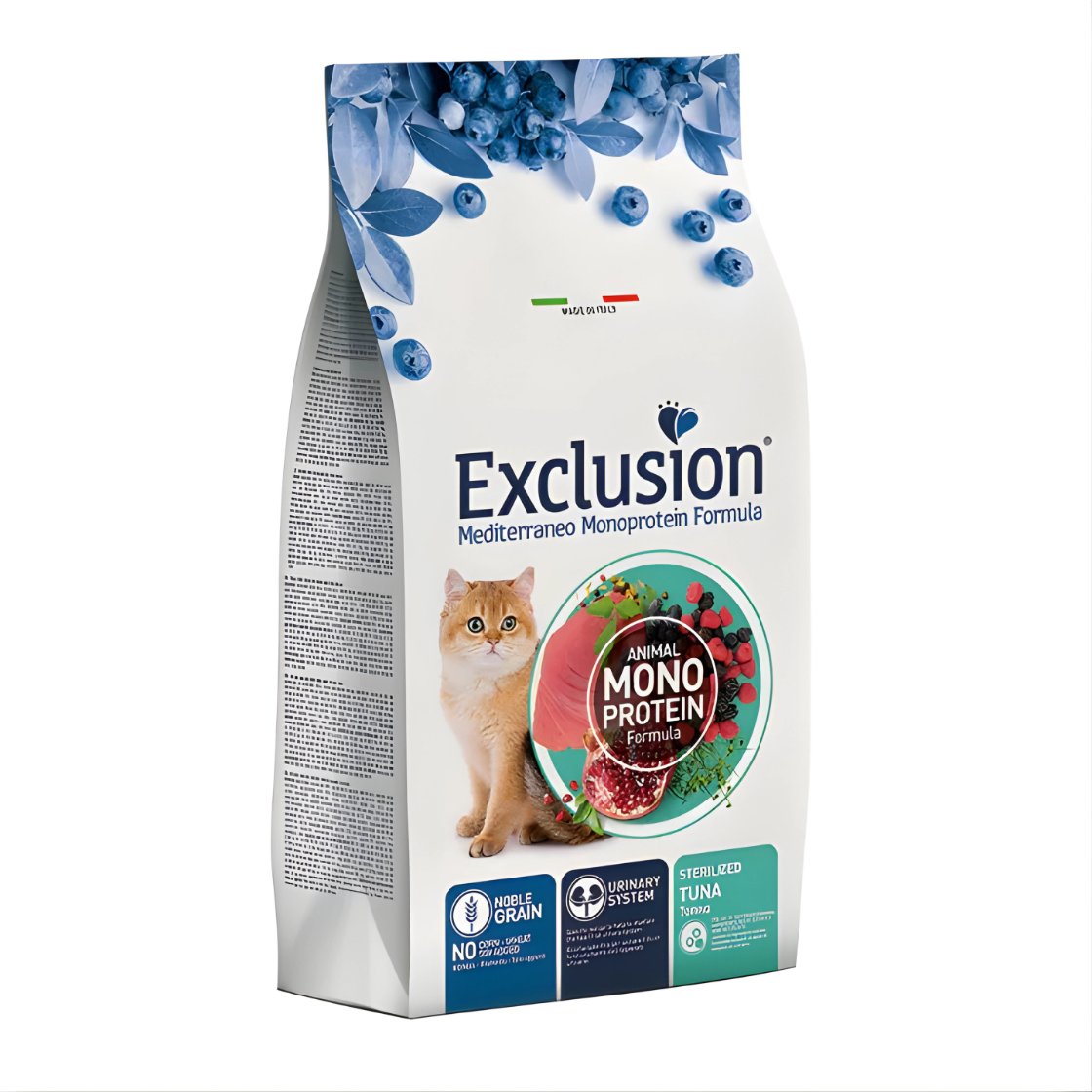 Exclusion Monoprotein Ton Balıklı ve Narlı Düşük Tahıllı Kısırlaştırılmış Kedi Maması 1,5kg